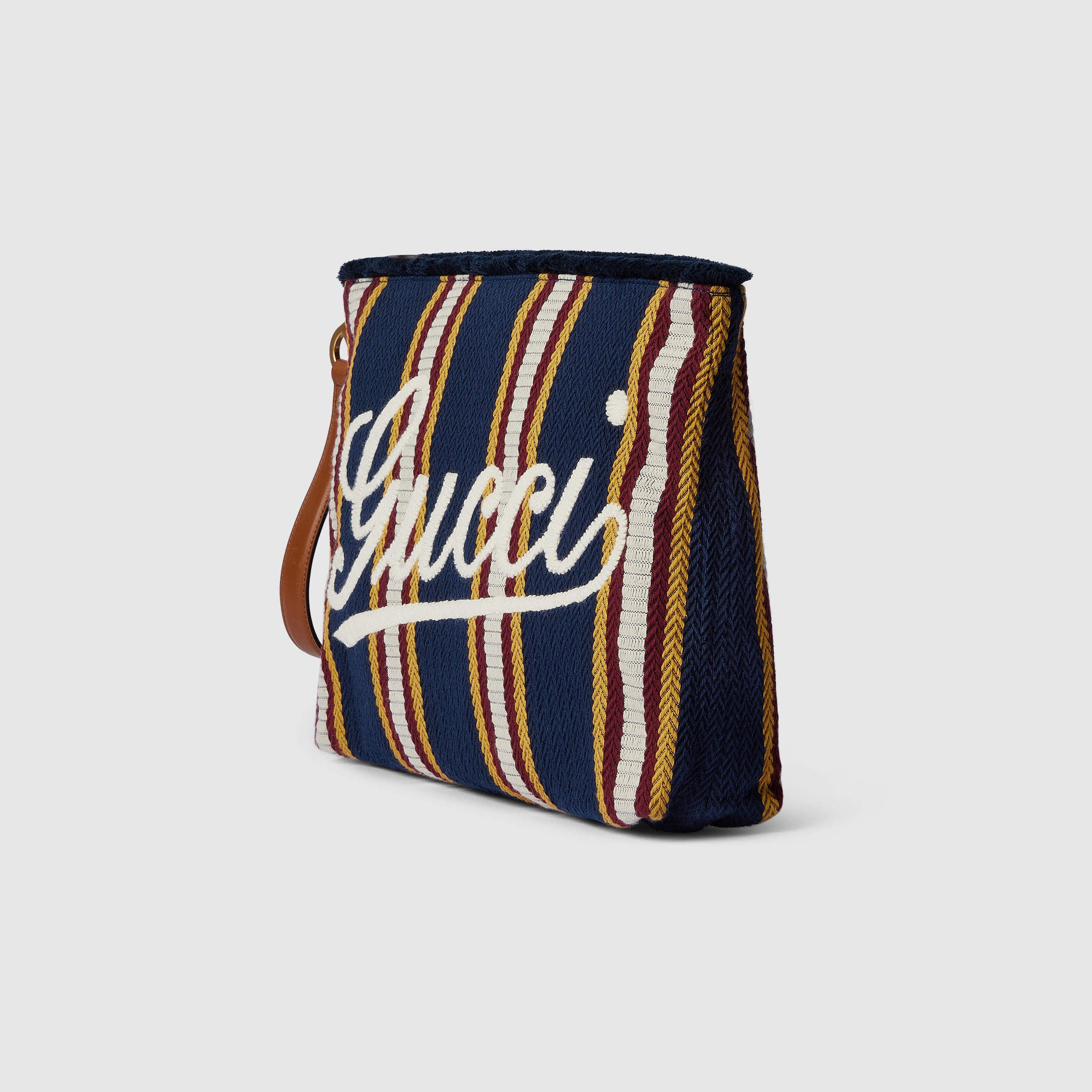 Large embroidered canvas pouch - 2