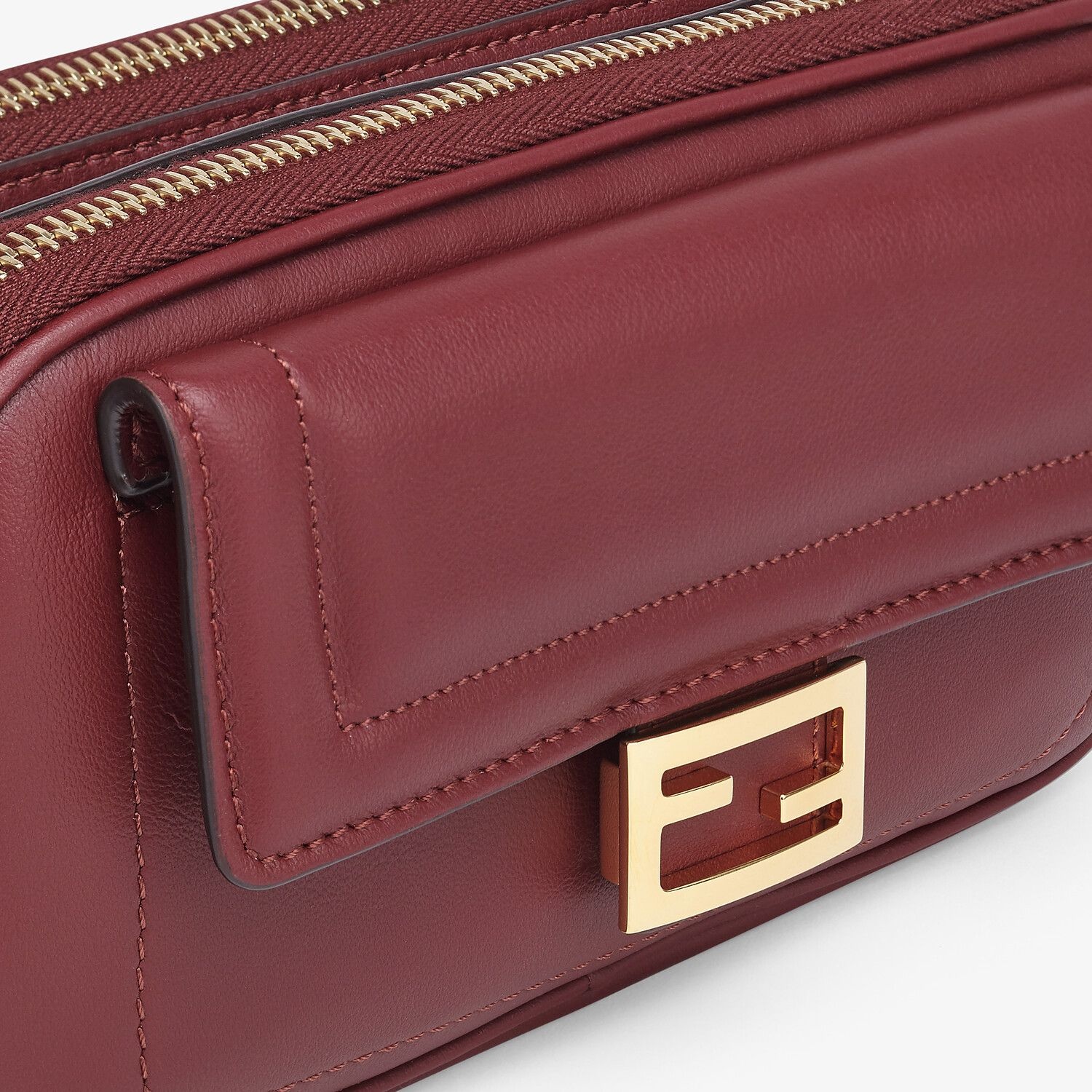 Burgundy leather mini bag - 5