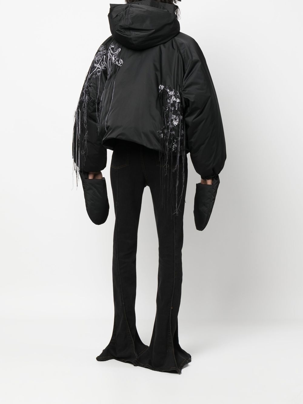 embroidered mitten-cuff jacket - 2