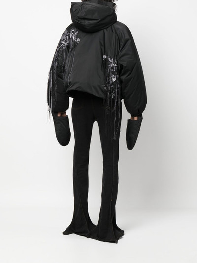 Yohji Yamamoto embroidered mitten-cuff jacket outlook
