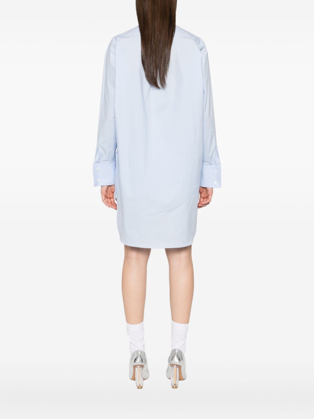 band-collar curved-hem shirt - 4