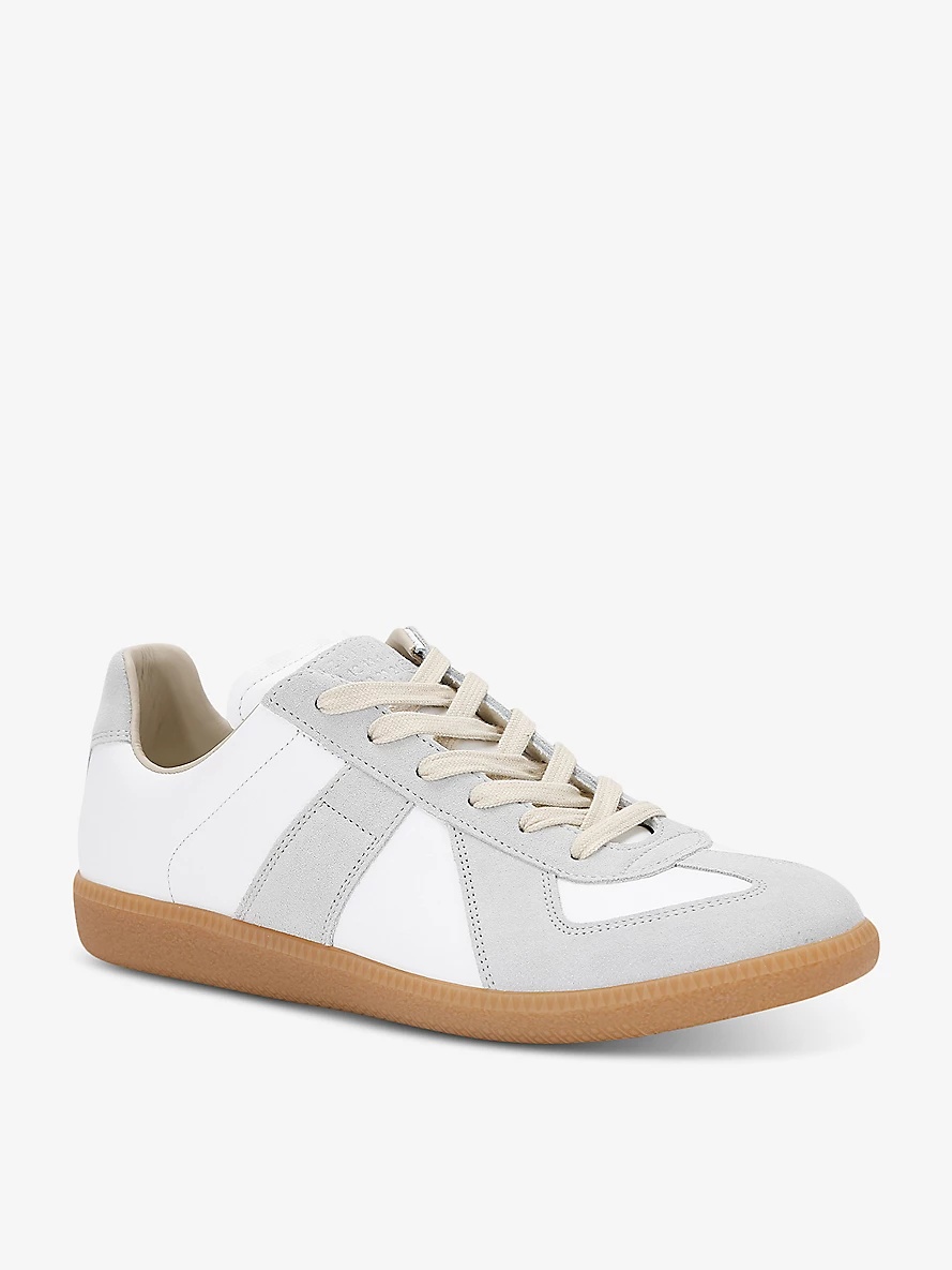 Replica leather low-top trainers - 3