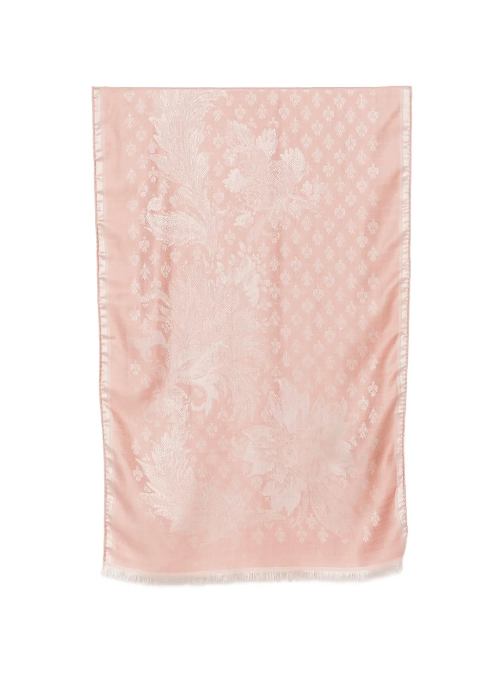 jacquard-woven frayed scarf - 1