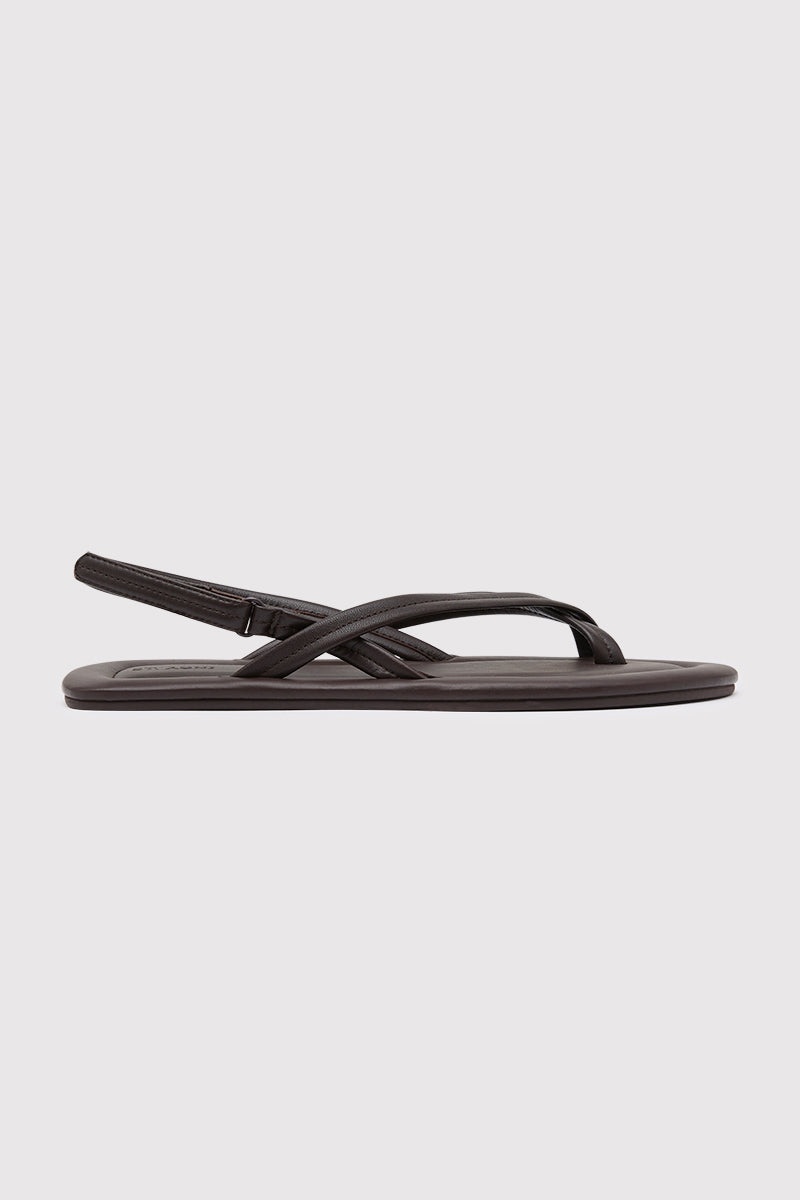 Cross Detail Sandal - Coffee - 1