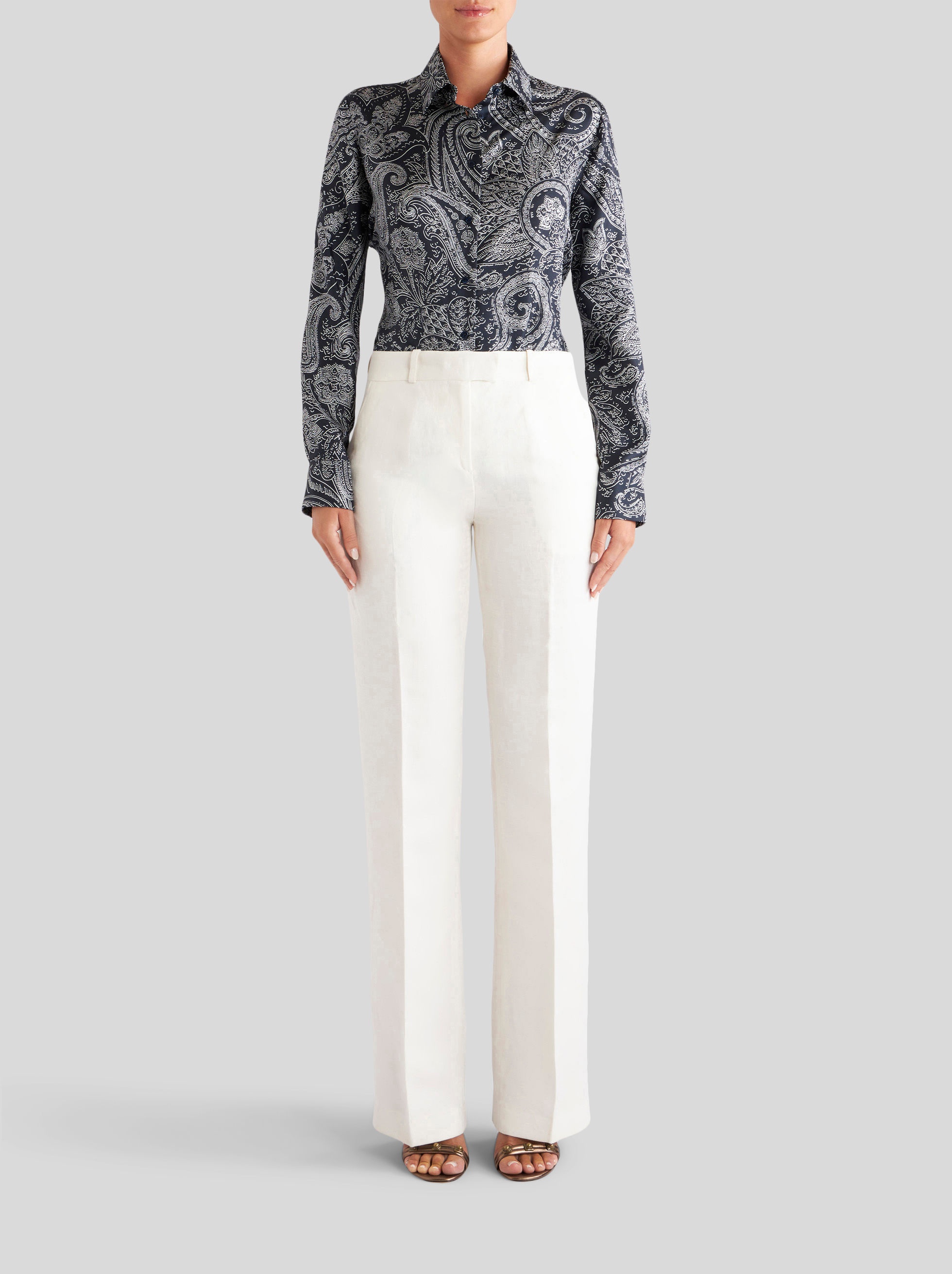 TAILORED LINEN AND SILK TROUSERS - 3