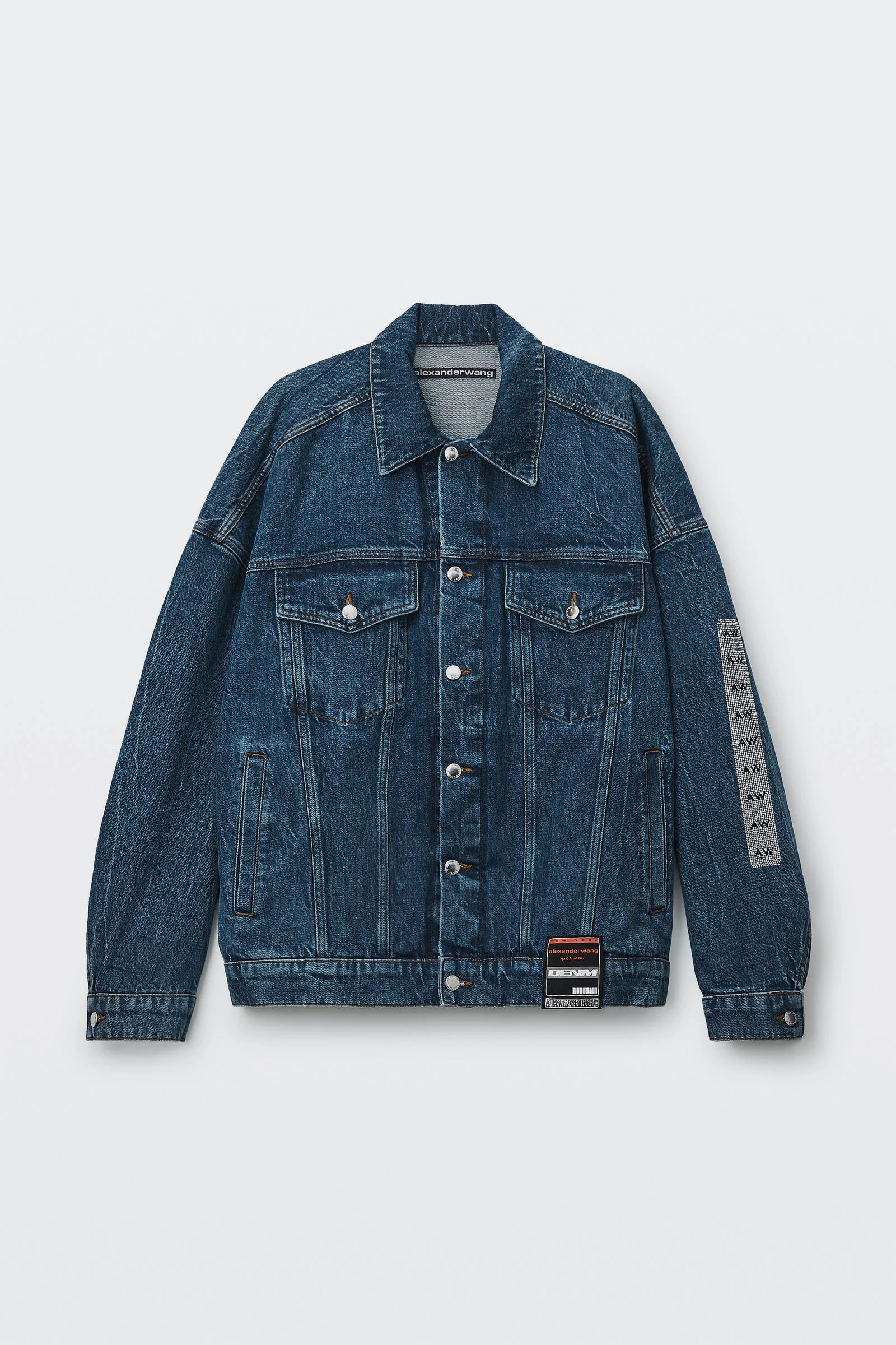 oversized trucker jacket with graphic detail - 1