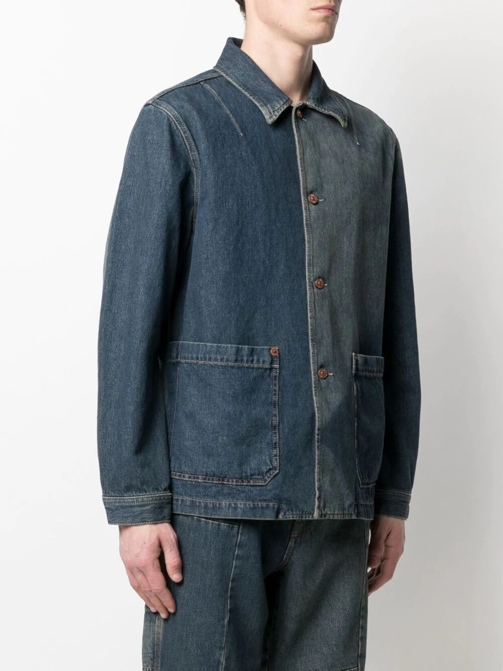 faded shirt denim jacket - 3