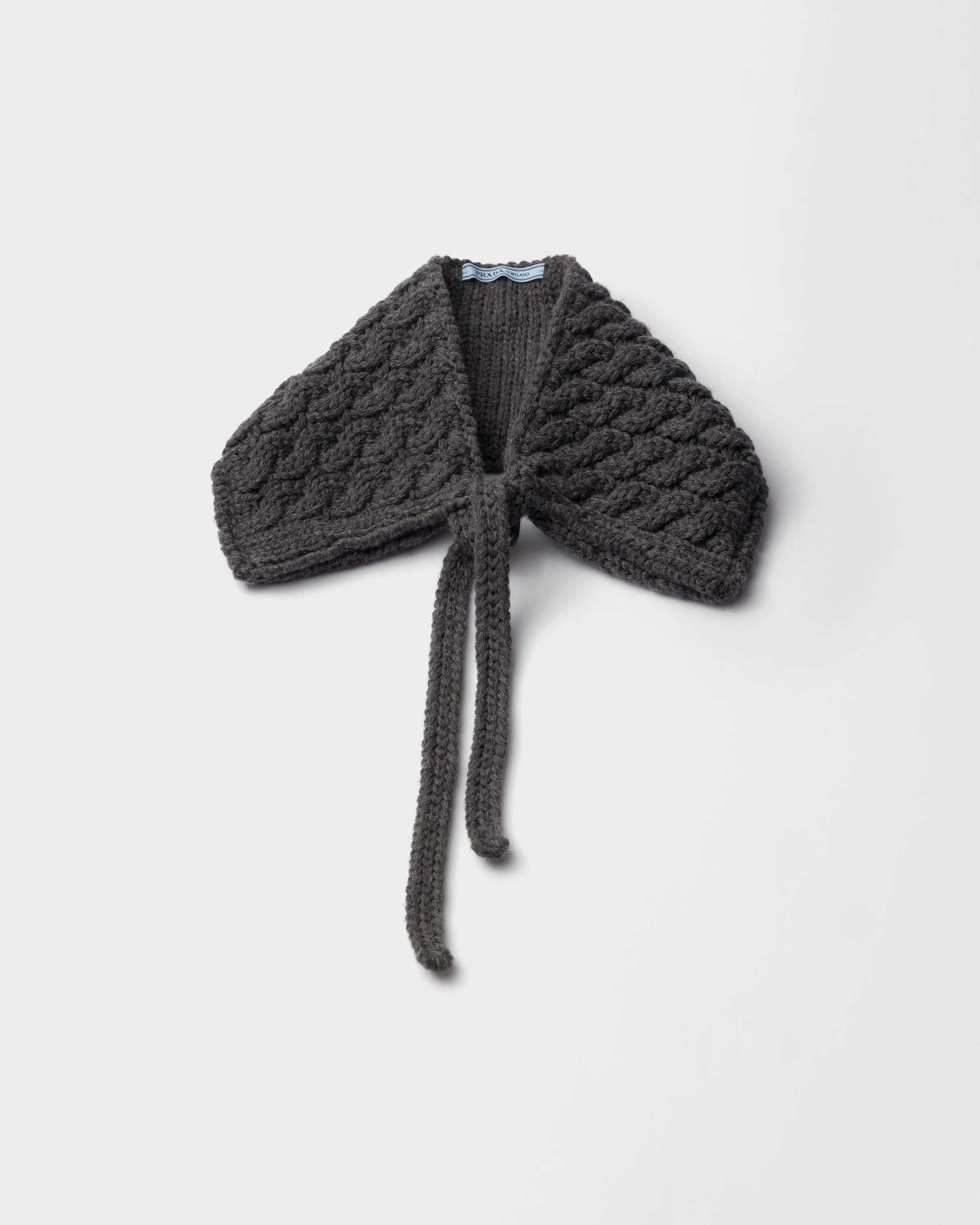 Cable-knit wool collar - 1