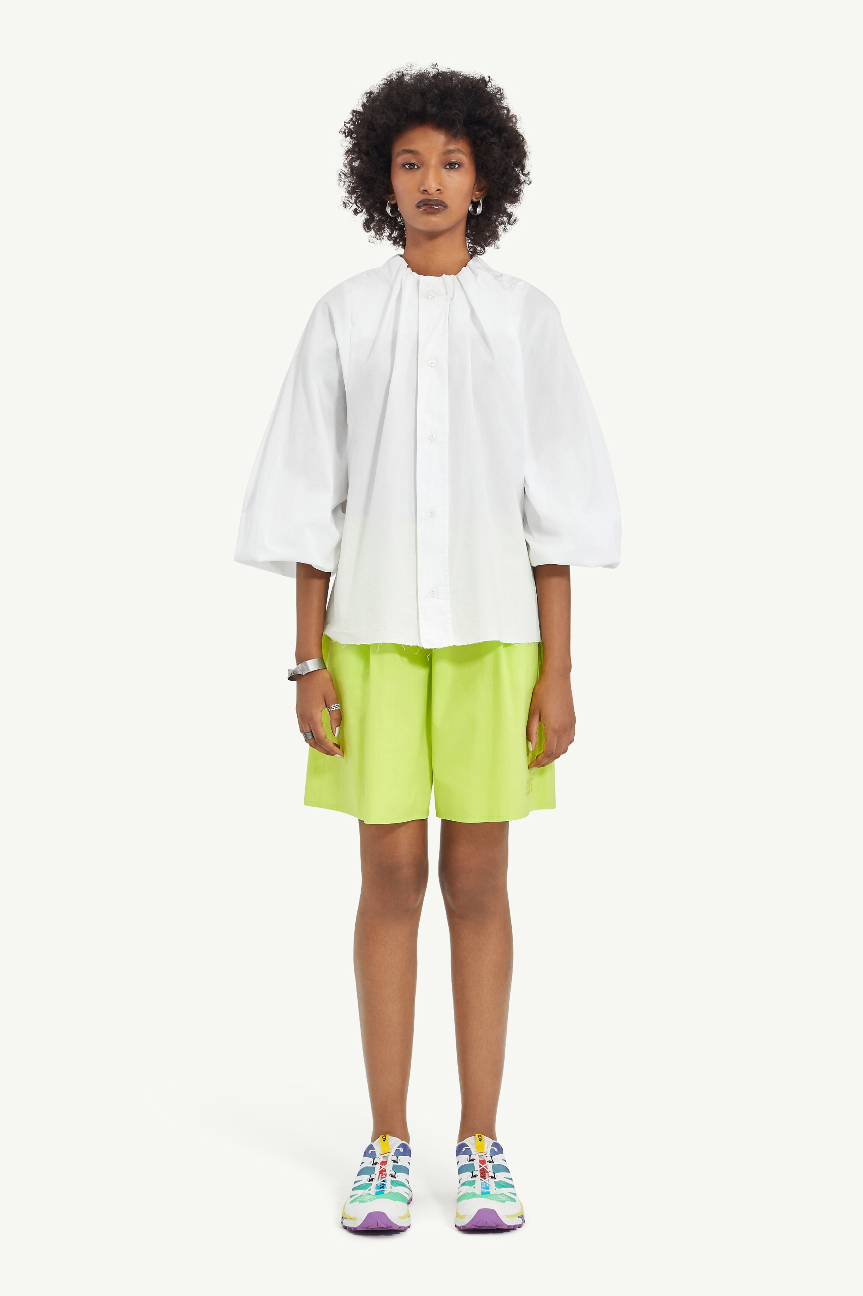 Gathered Neck Shirt - 2