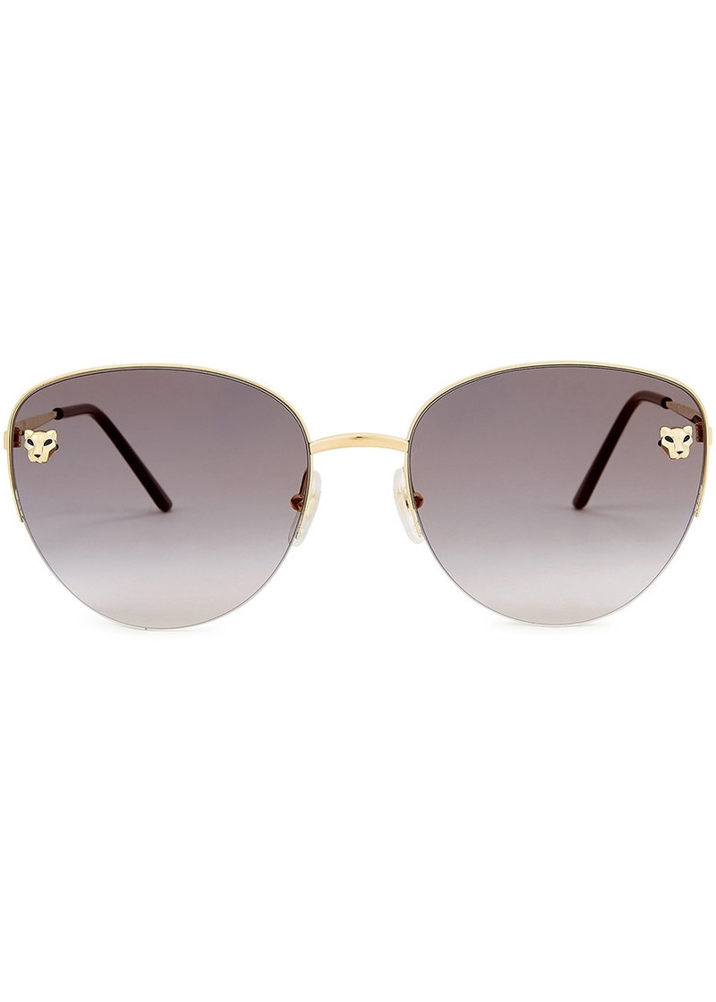 Cartier Cartier Panthère De Cartier Gold Tone Oval Frames, Sunglasses, Acetate outlook