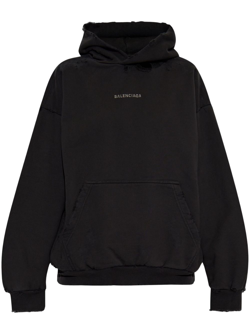 rhinestone logo hoodie - 1