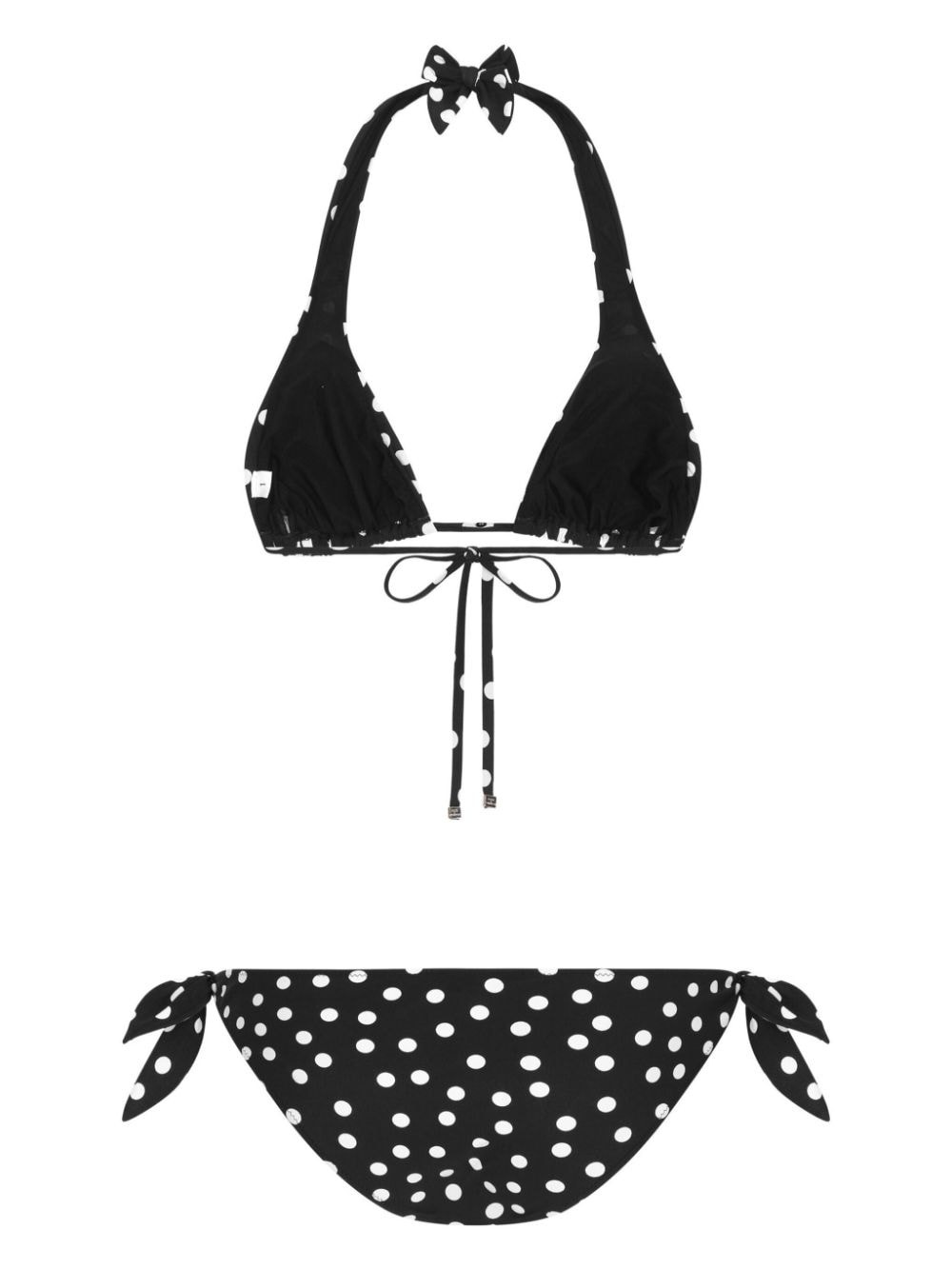 polka dot-print triangle bikini set - 2