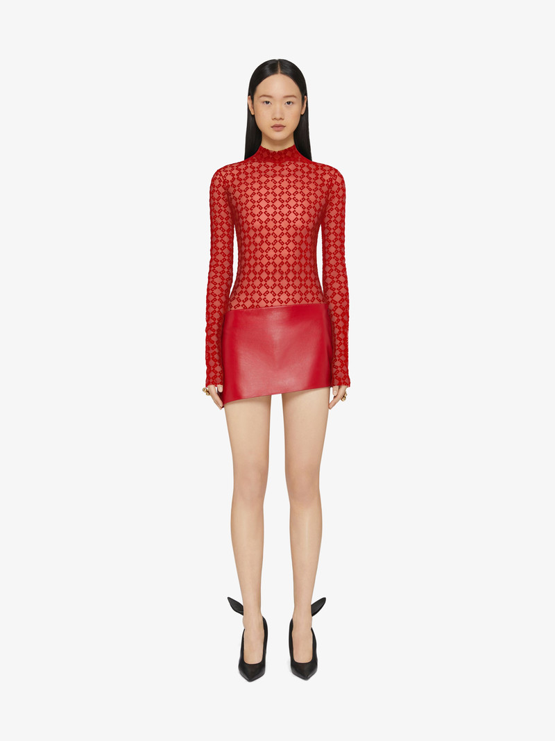 Givenchy BODYSUIT IN MONOGRAM 72 TULLE outlook