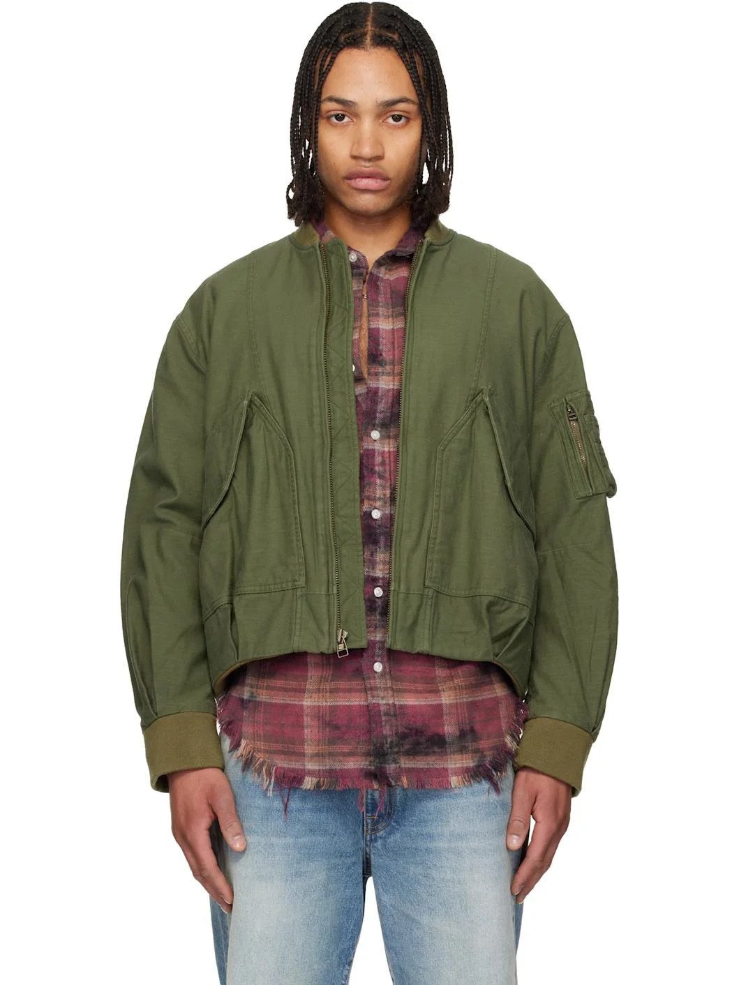 Khaki Bubble Bomber Jacket - 1