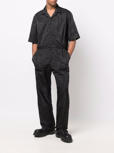 Marine Serre striped notched-collar jumpsuit outlook
