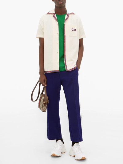 GUCCI GG-embroidered cotton-blend shirt outlook