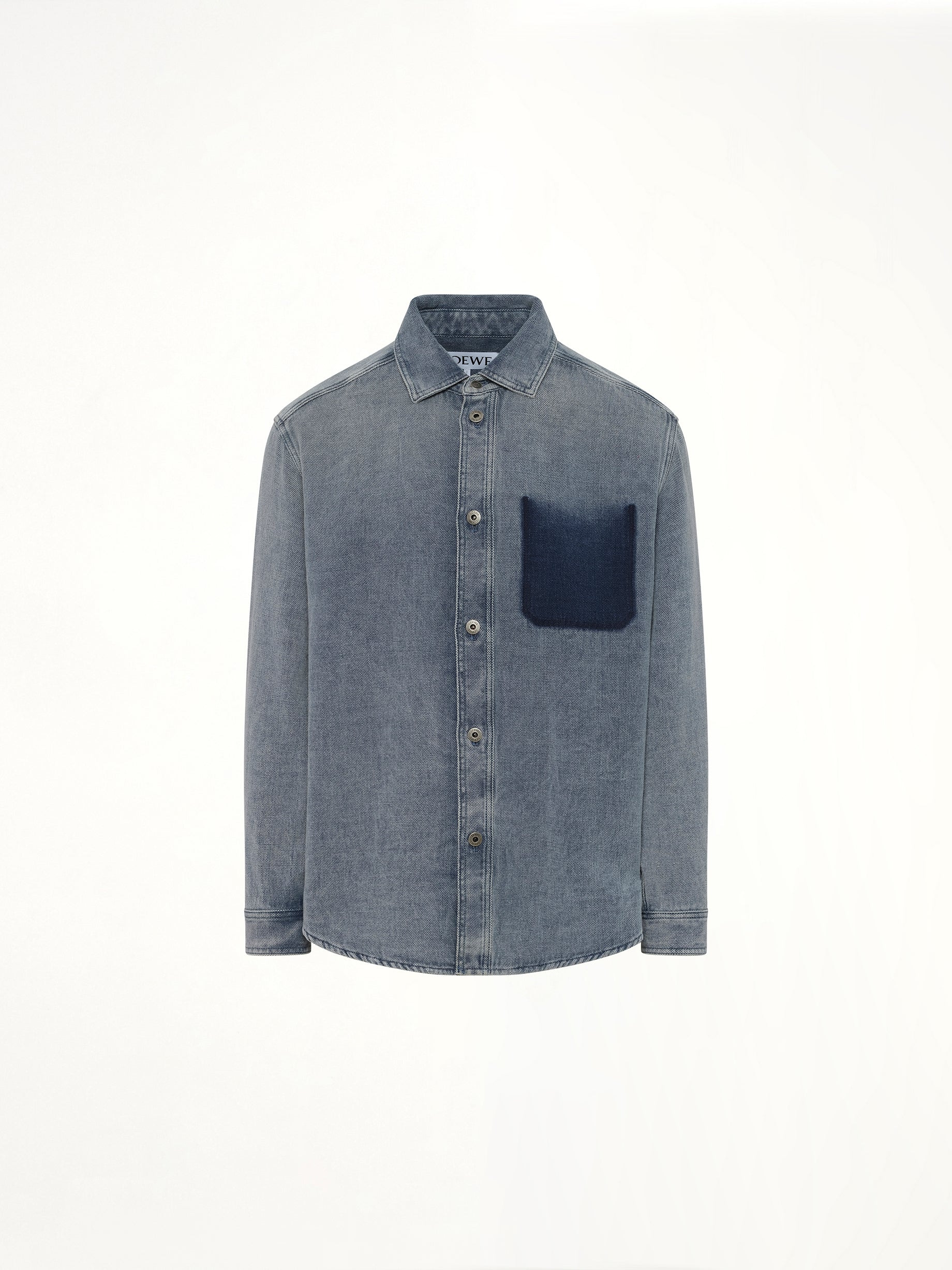Washed Denim Shirt in Grey Blue - 2