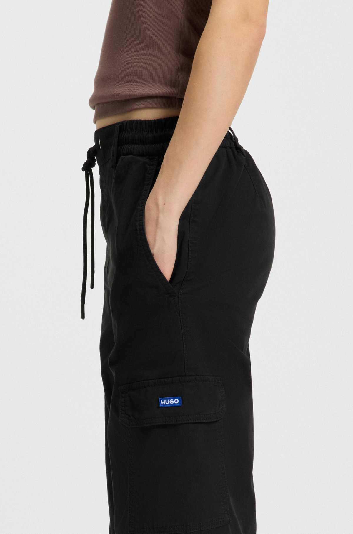 RELAXED-FIT PANTS IN WASHED STRETCH COTTON - 5