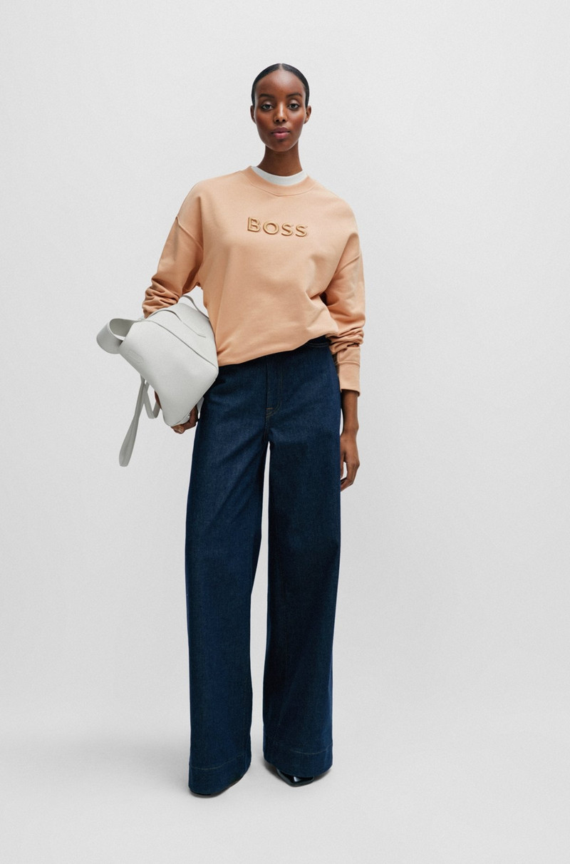 BOSS COTTON-TERRY SWEATSHIRT WITH LOGO DETAIL outlook