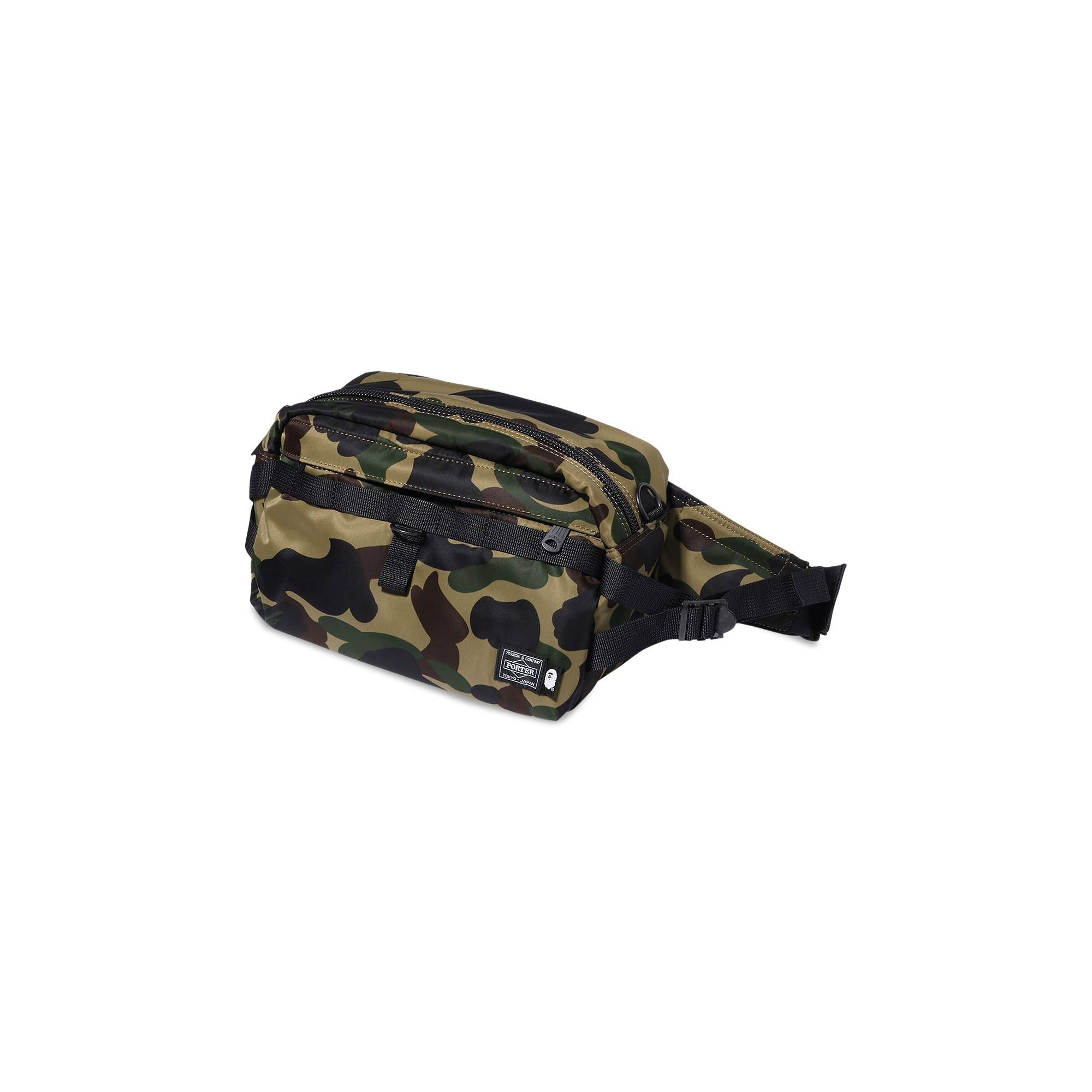 A BATHING APE BAPE x Porter 1st Camo Waist Bag Green REVERSIBLE