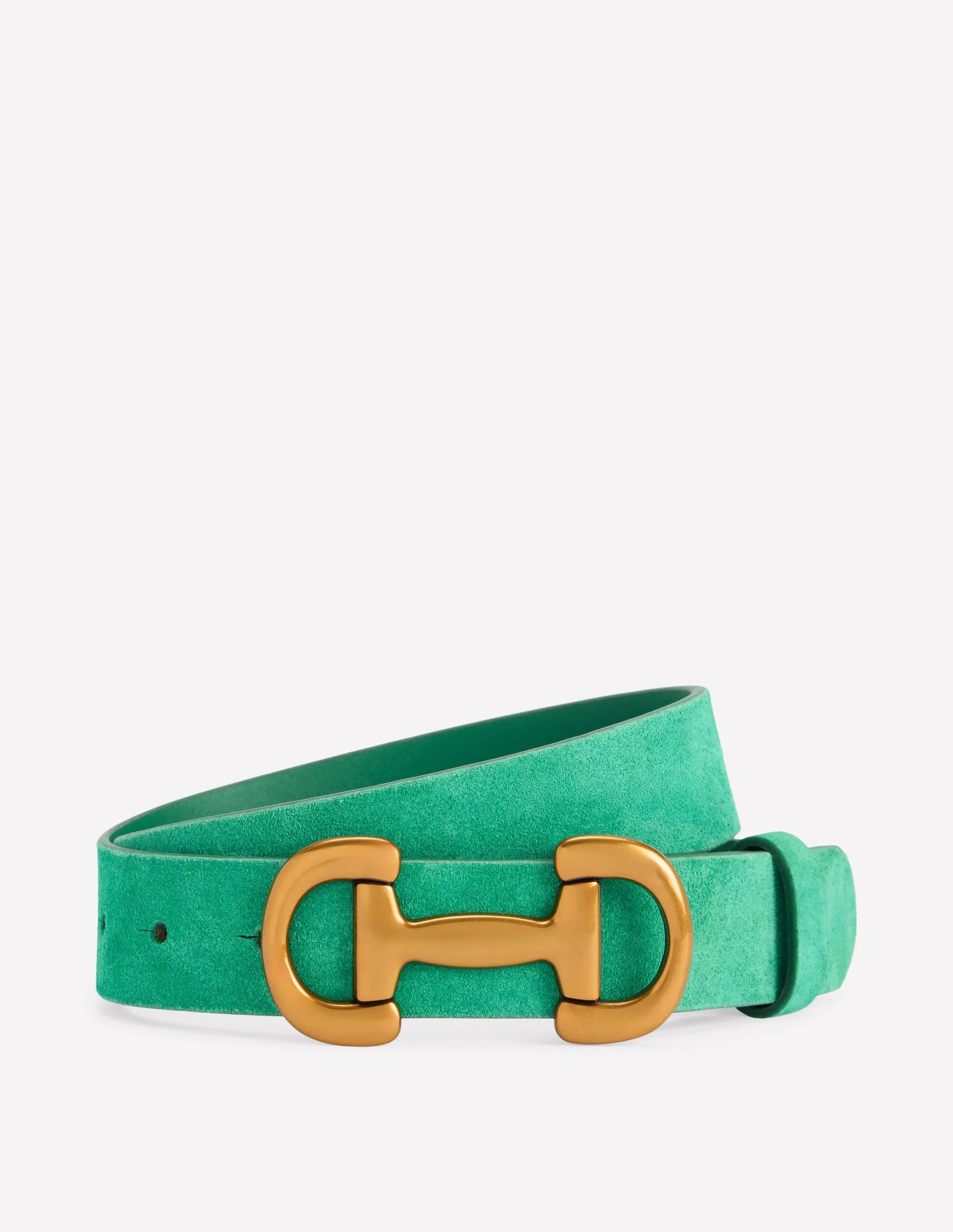Iris Snaffle-Trim Leather Belt-Rich Emerald - 1