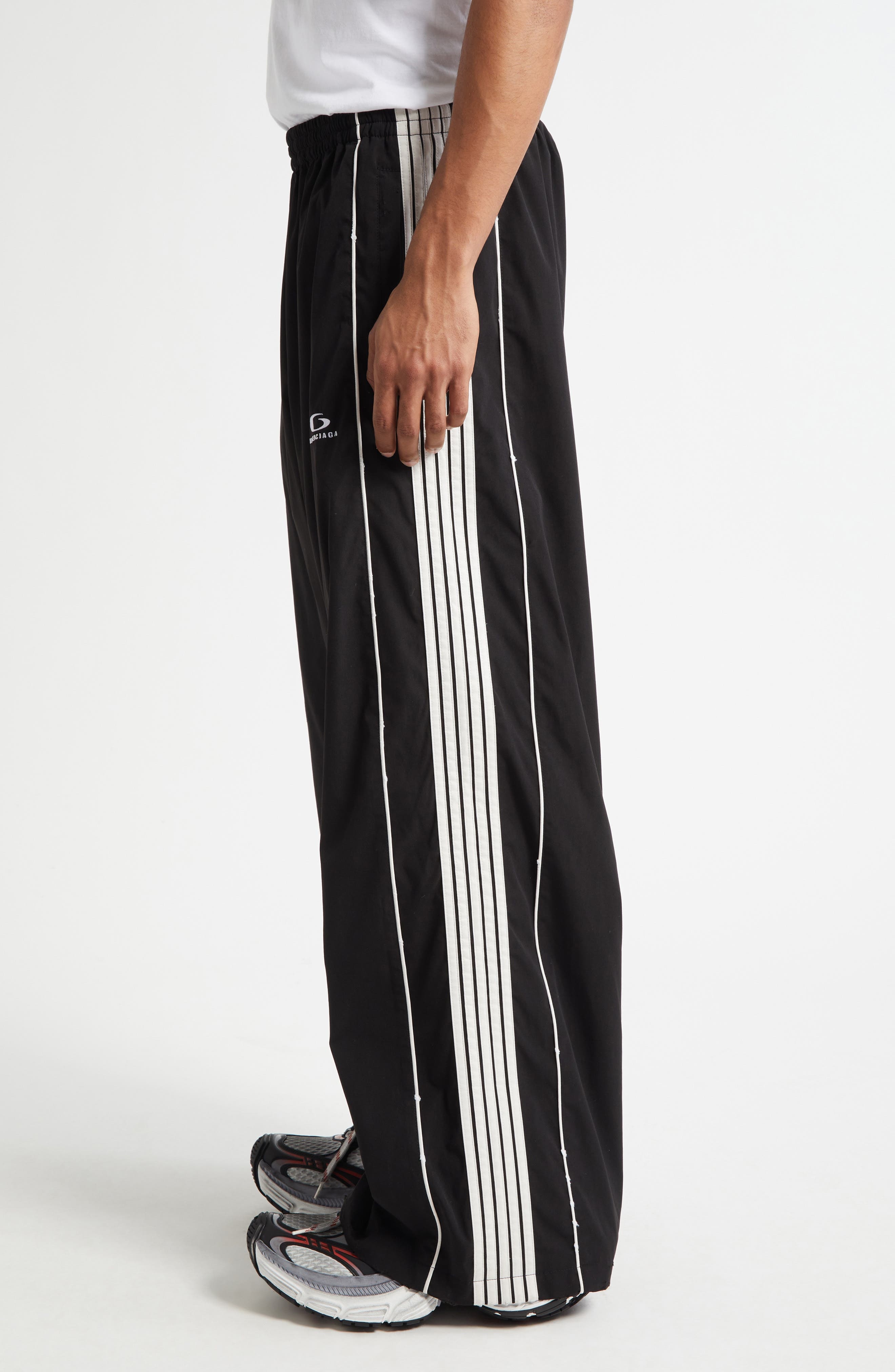 Balenciaga Oversize Track Pants in 1000 Black at Nordstrom - 4