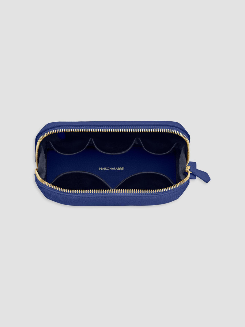 Leather Tech Pouch - Lapis Blue 4