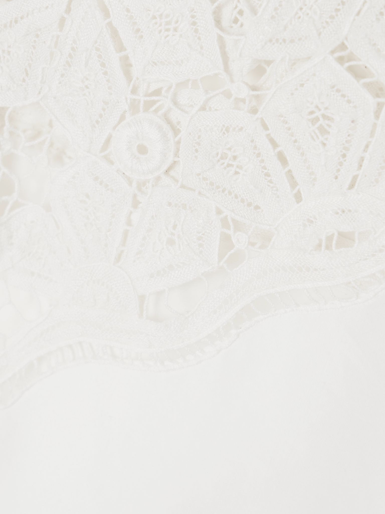 Mikha lace-paneled cotton-blend poplin blouse White - 4