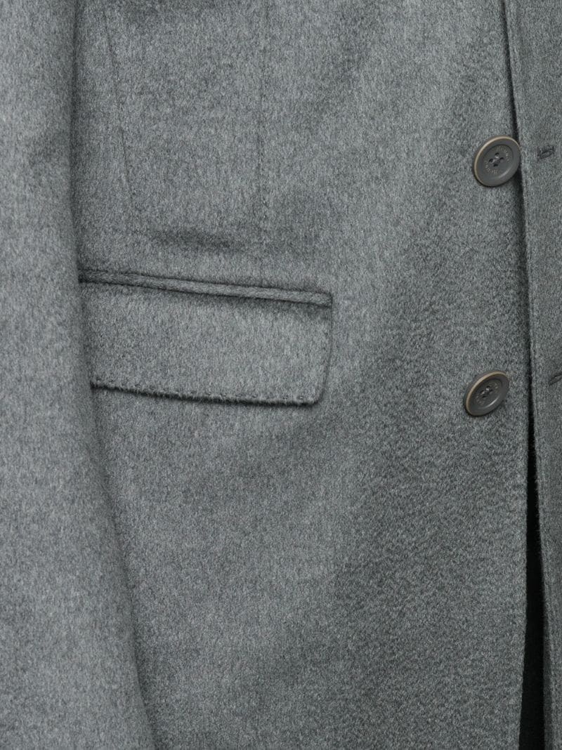 single-breasted layered coat - 5