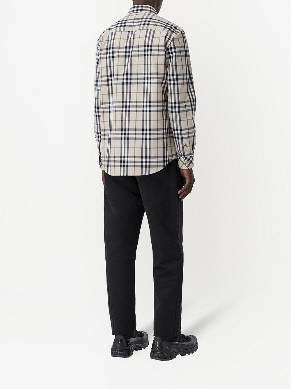 button-down signature check shirt - 4