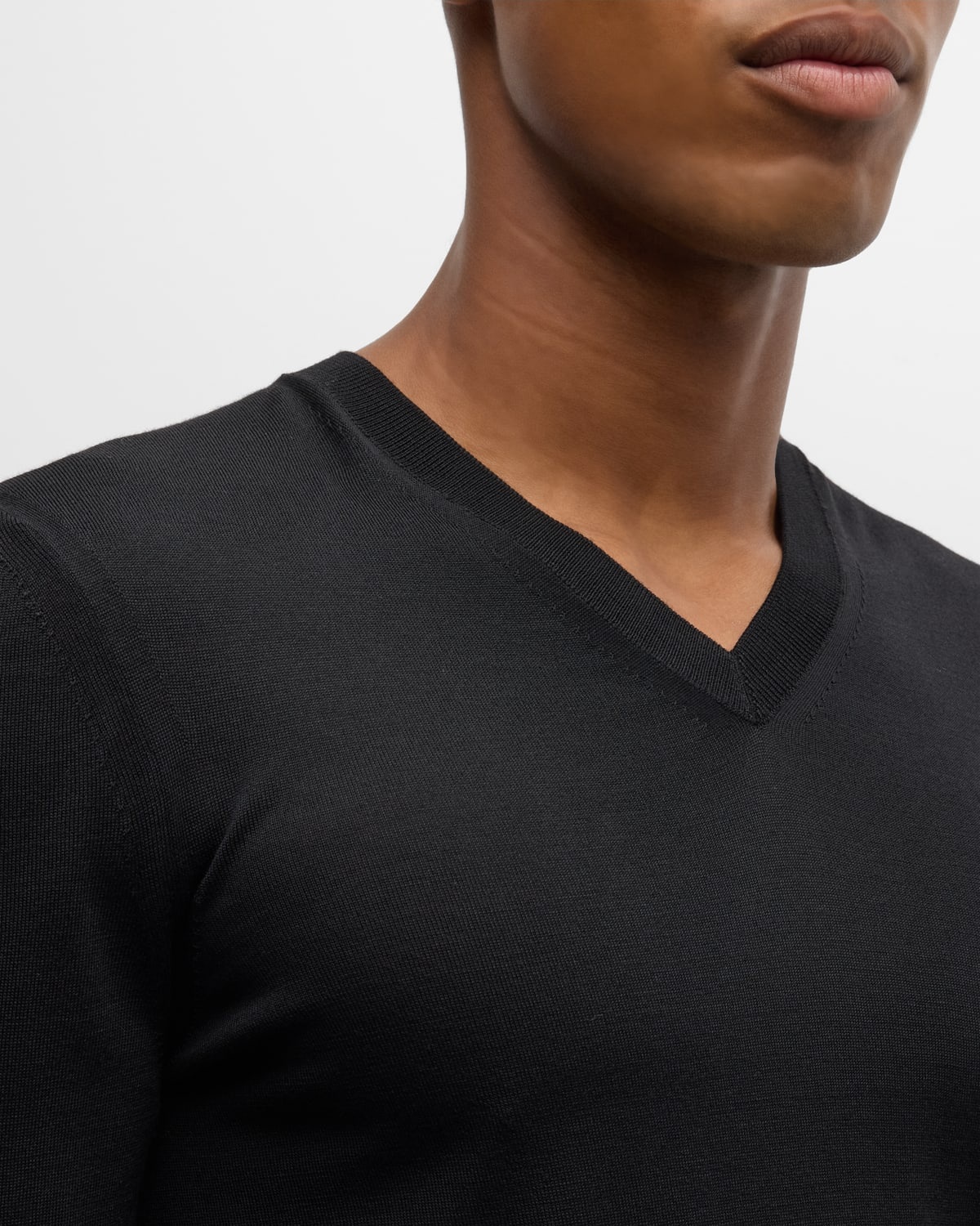 Men's Merino Wool V-Neck Sweater - 6