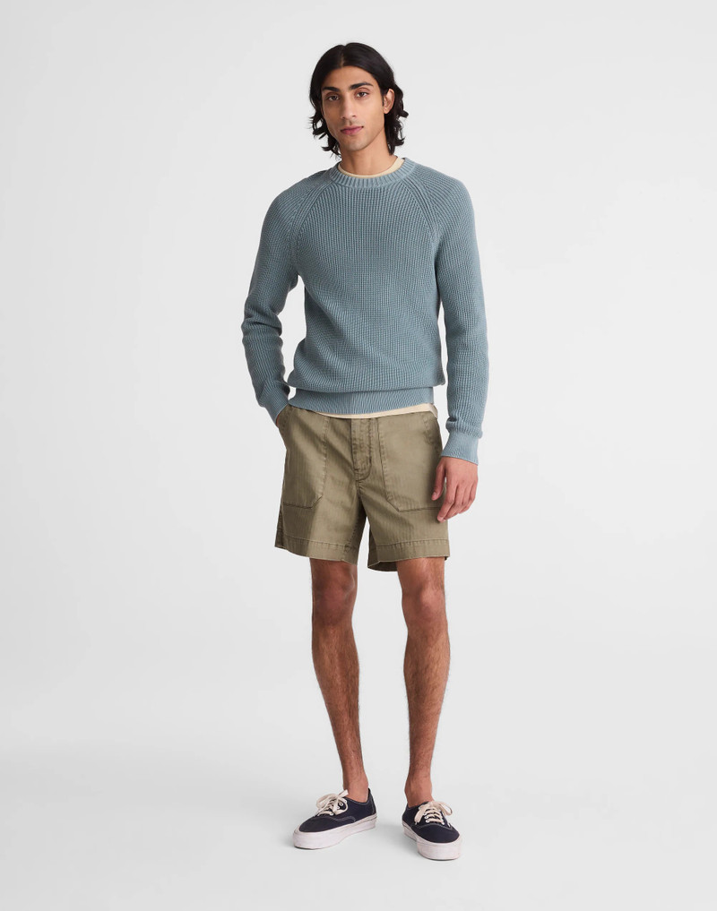 Cotton Shaker-Stitch Crewneck Sweater 3