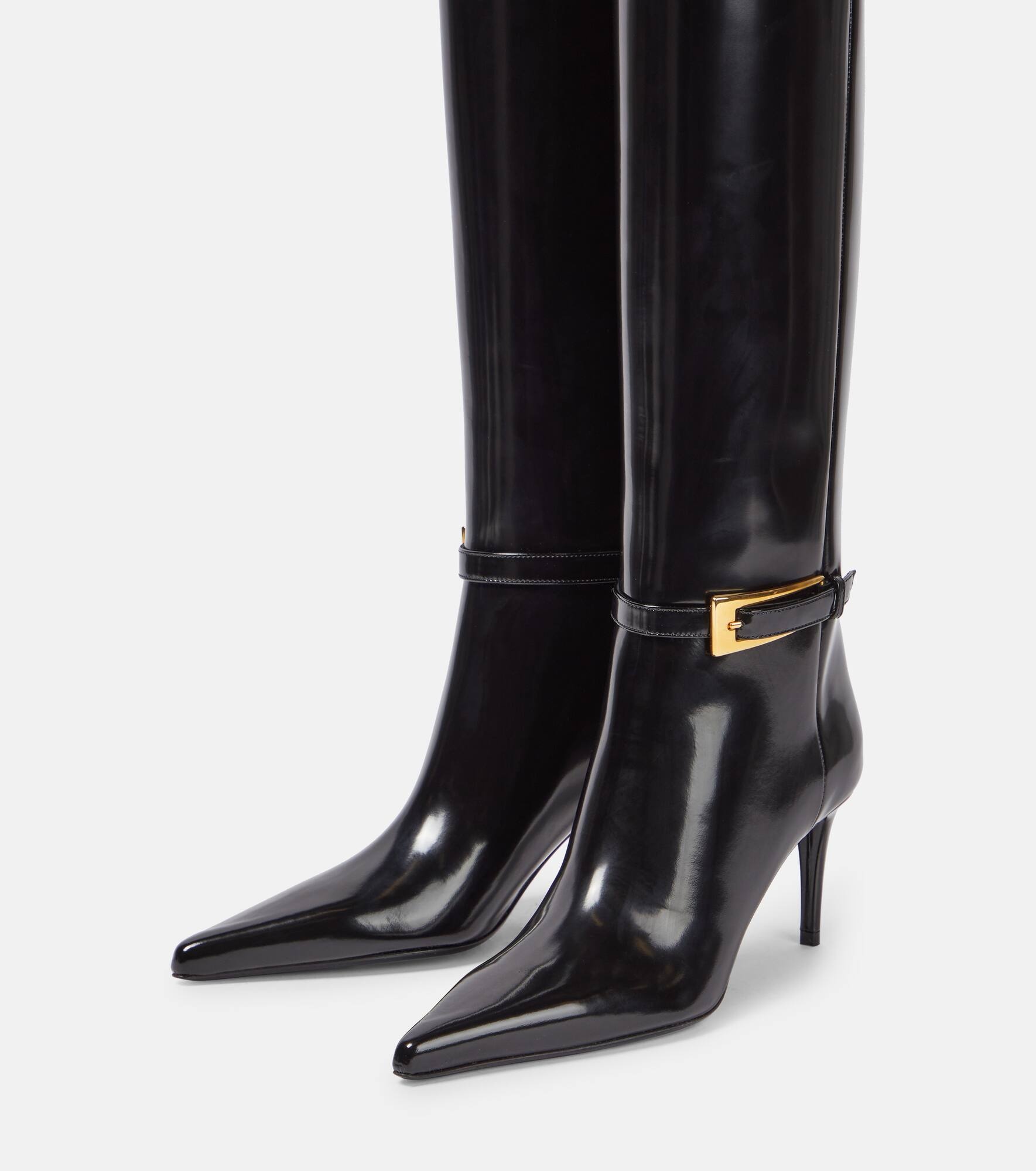 Lee glazed leather knee-high boots - 5