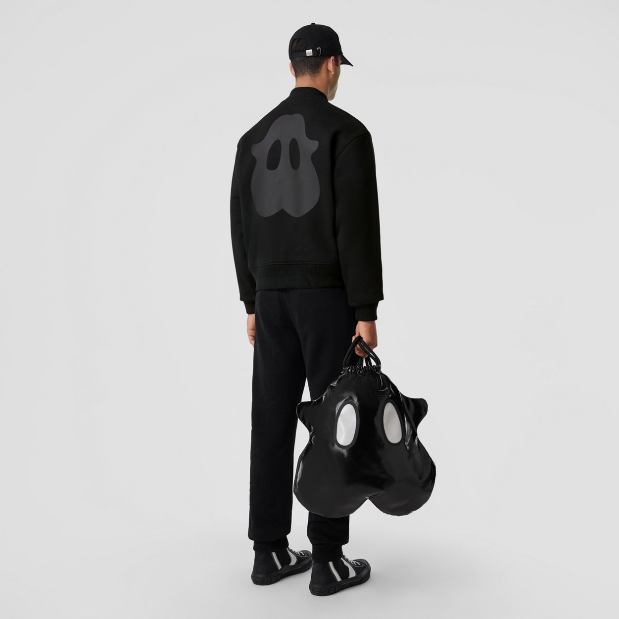 Monster Graphic Cotton Oversized Bomber Jacket - 6