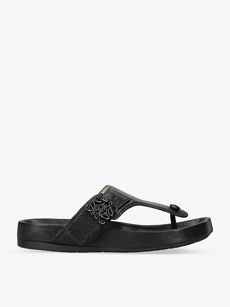 Comfort anagram-buckle leather sandals - 1