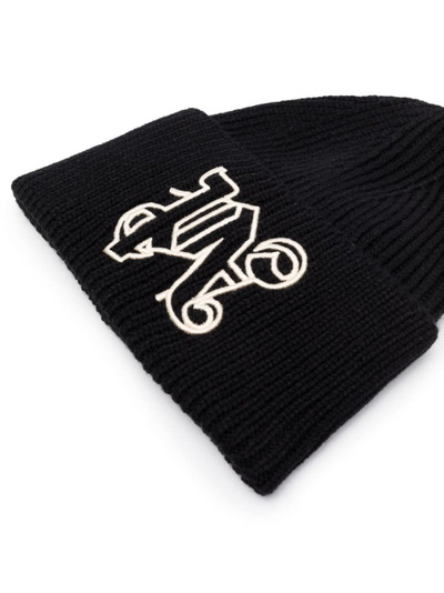 Palm Angels embroidered-monogram beanie outlook