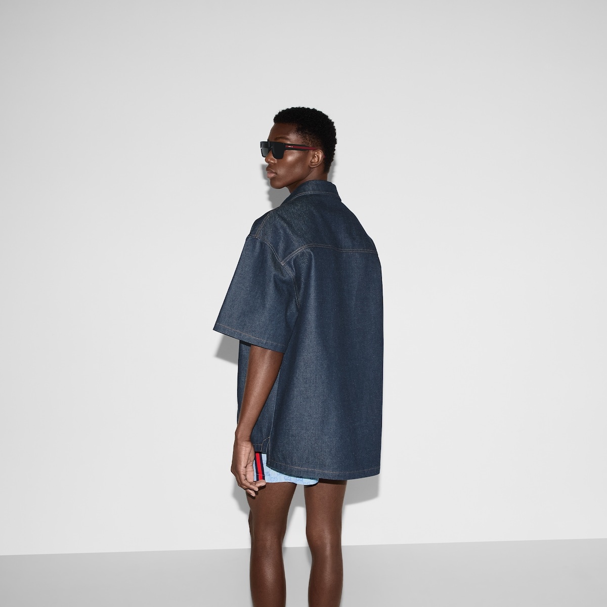 Denim shirt with Web label - 4