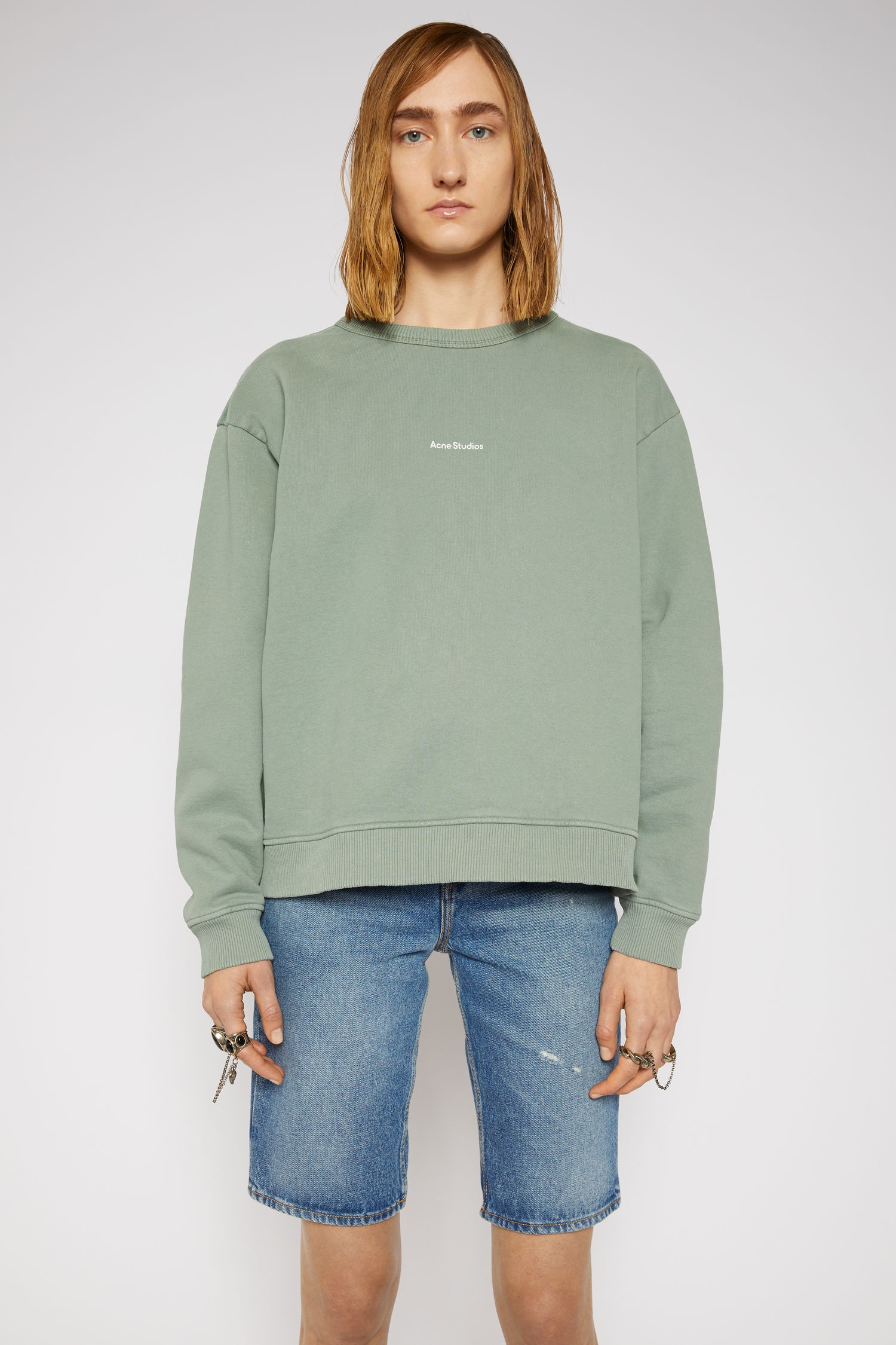 Logo-print sweatshirt dusty green - 2