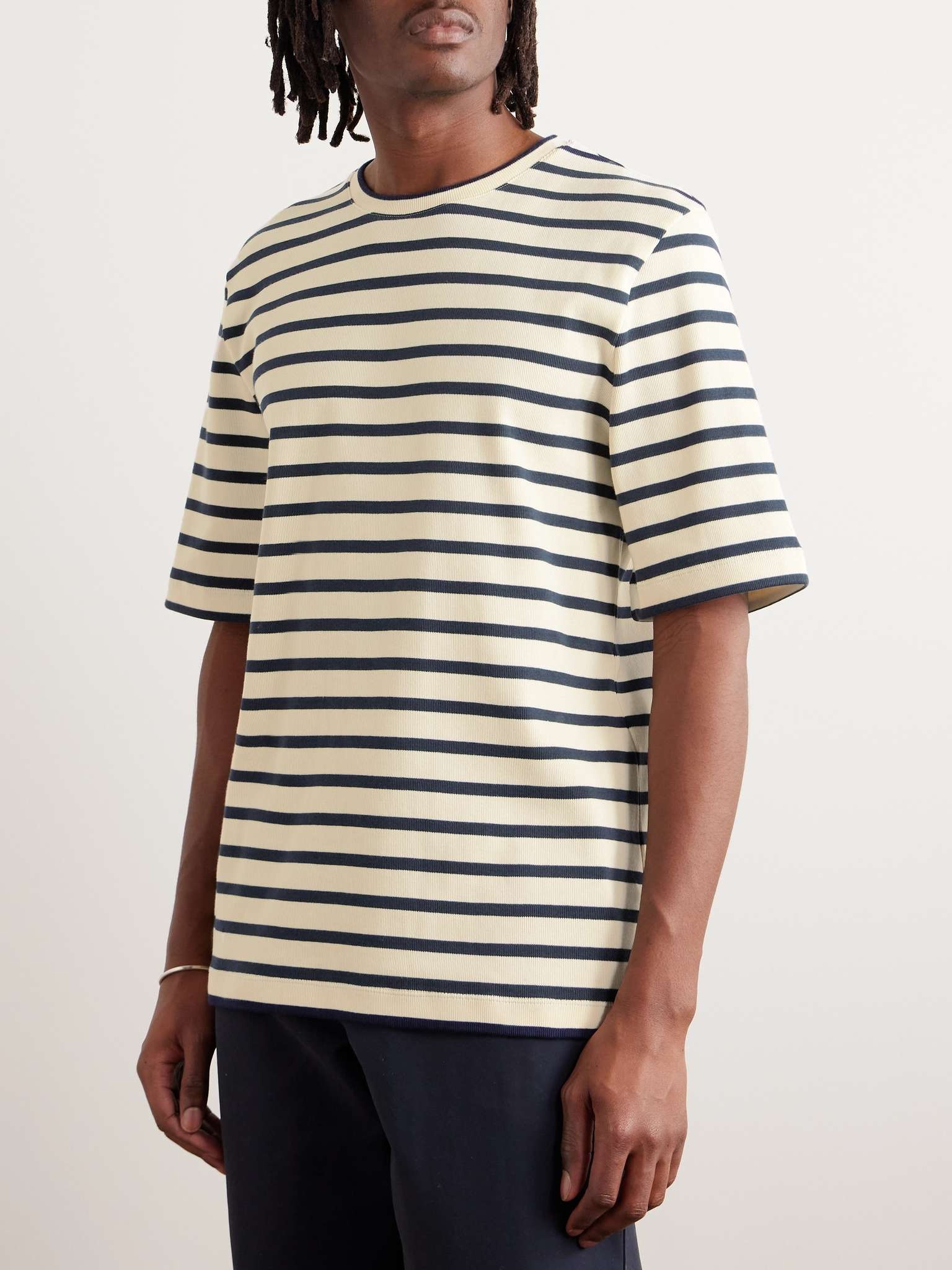 Logo-Appliquéd Striped Cotton T-Shirt - 3