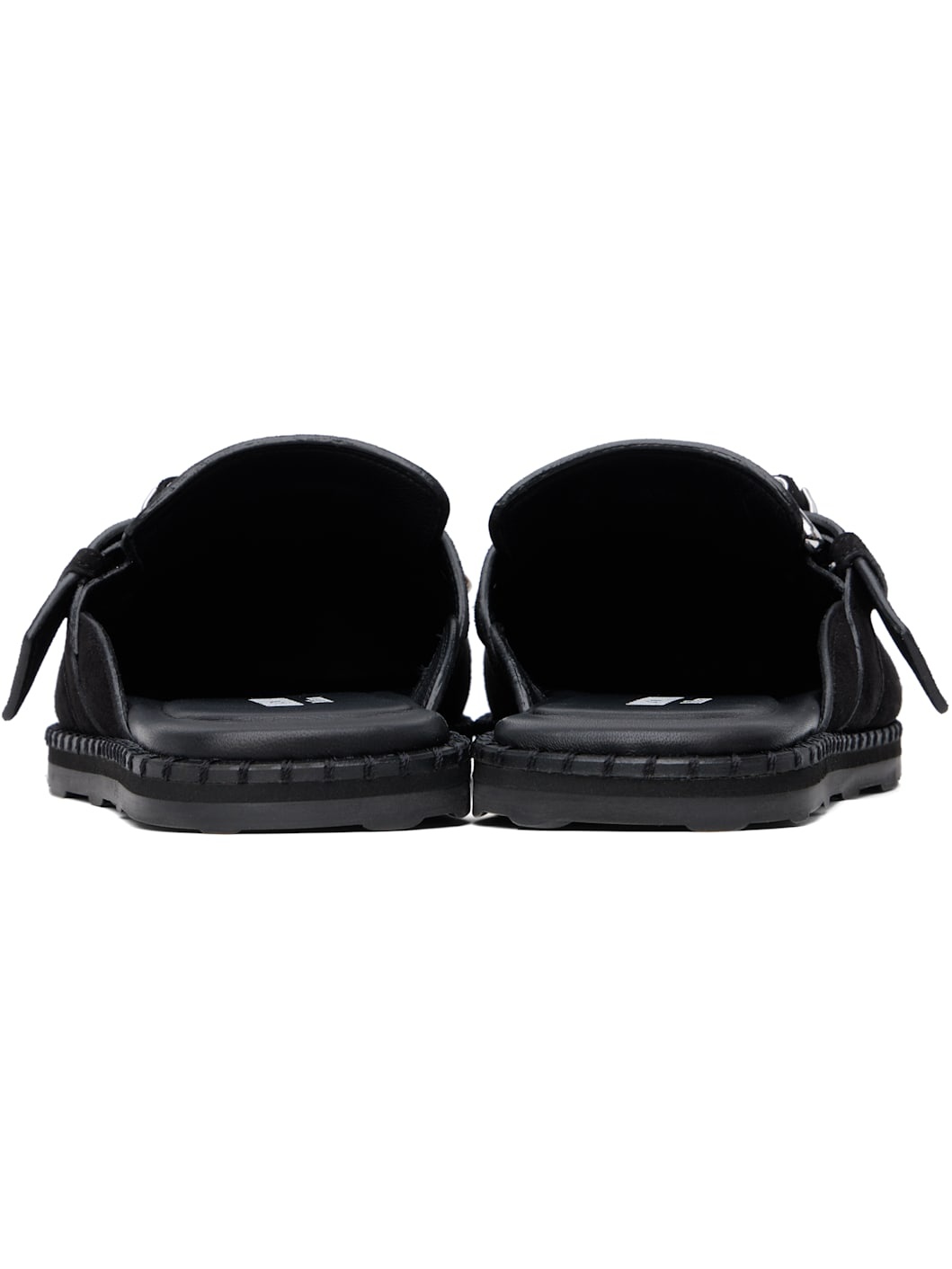 Black Cow Suede Sporty Mules - 2