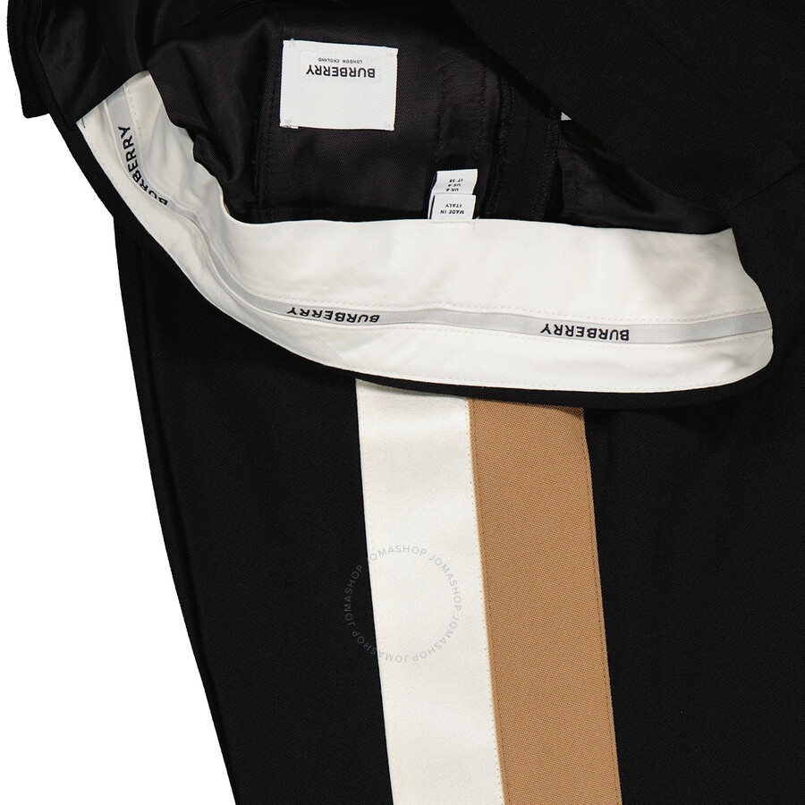 Burberry Ladies Stripe Detail Wool Tailored Trousers - 8