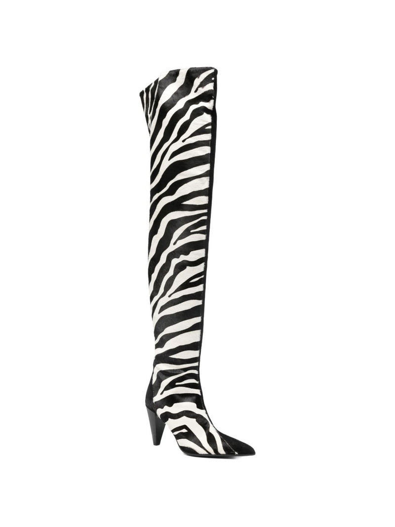 KHAITE zebra-print boots outlook