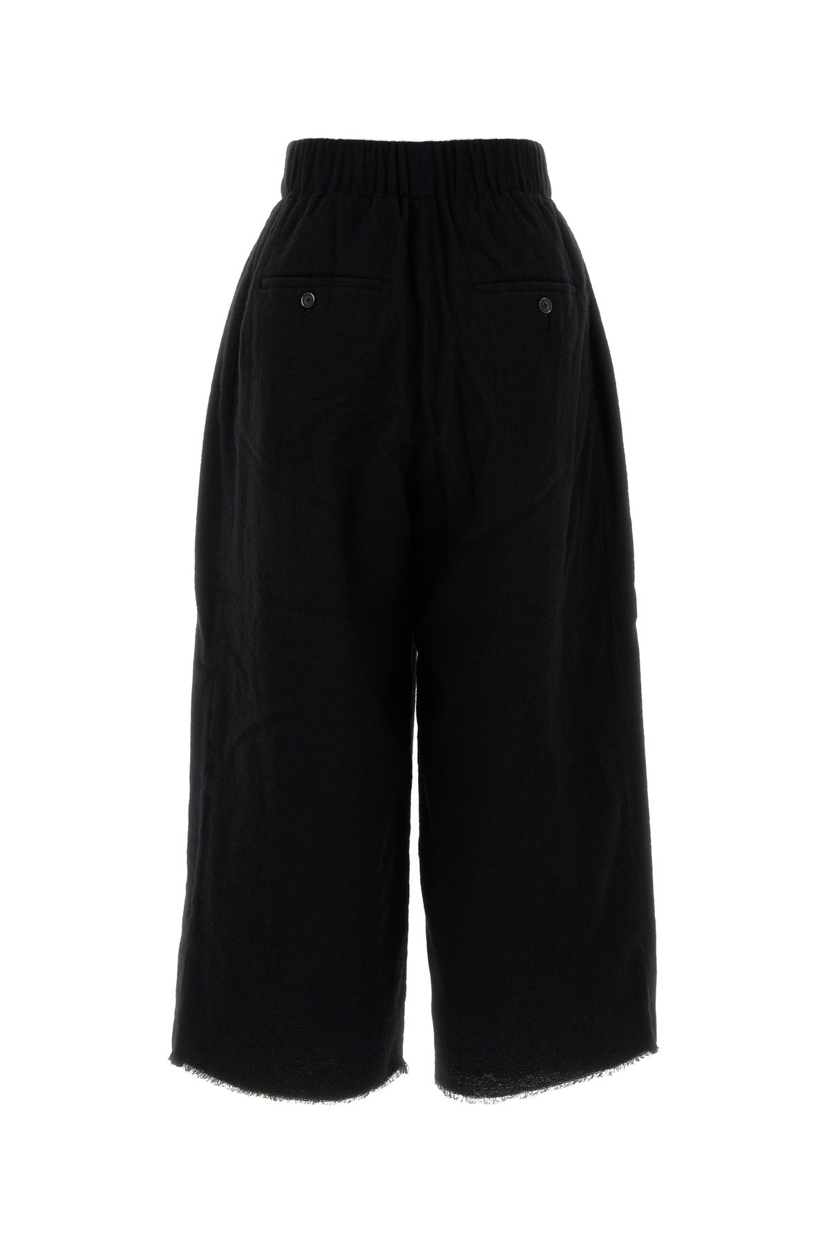 Black wool blend bermuda shorts - 2
