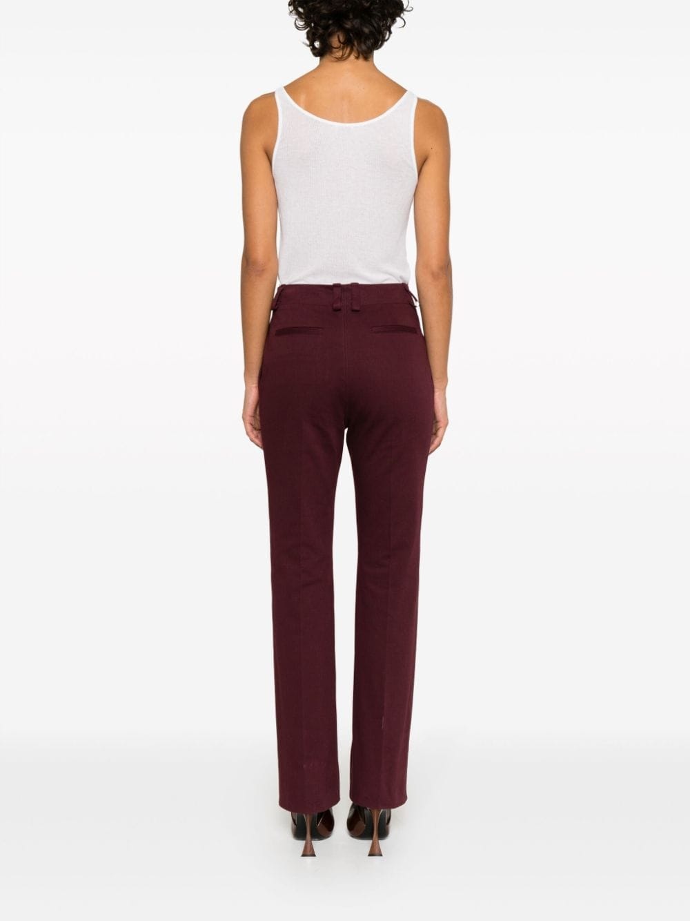 straight-leg cotton trousers - 4