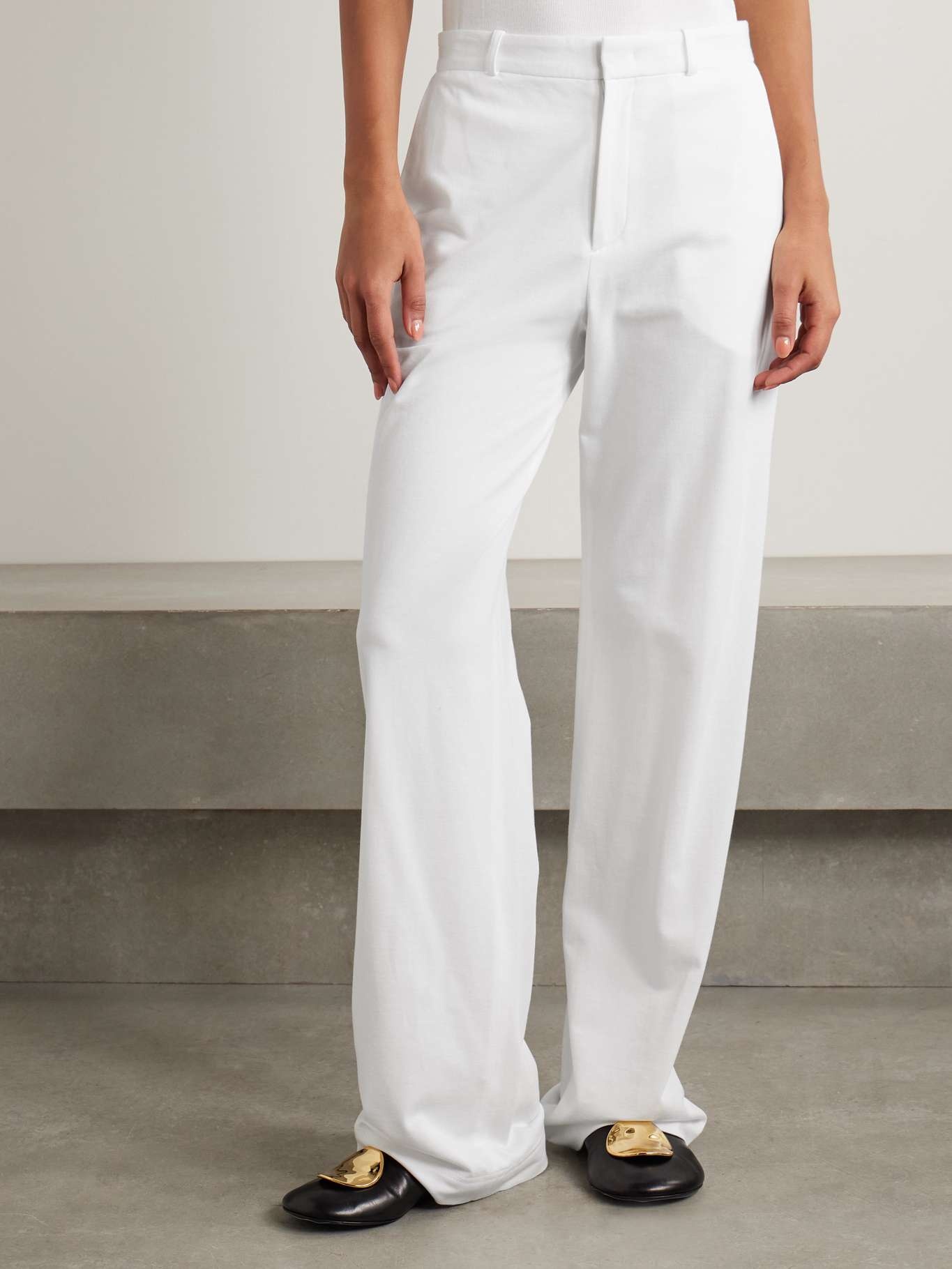 Cotton-jersey wide leg pants White - 3
