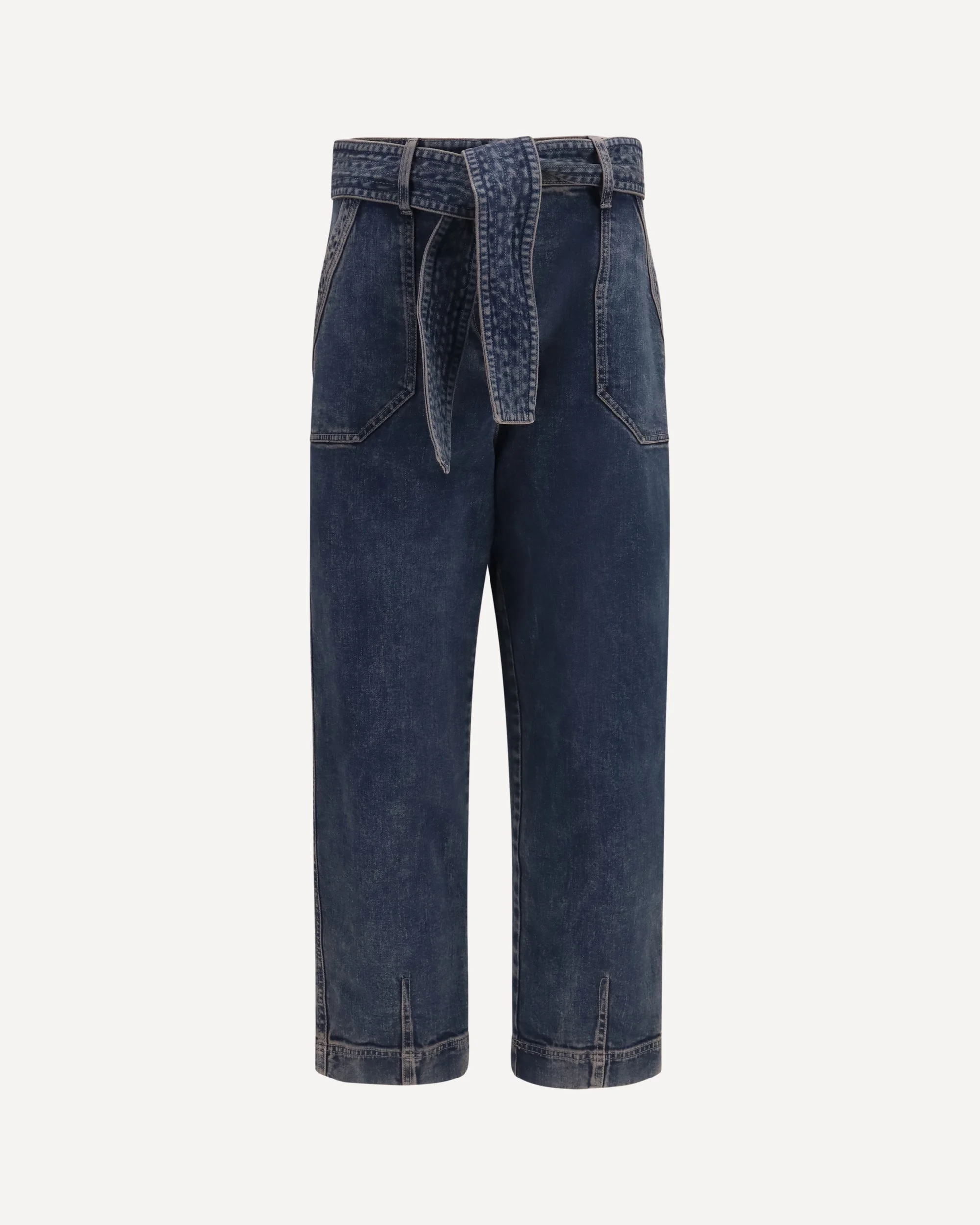 Wide-leg Jeans with belt - 1