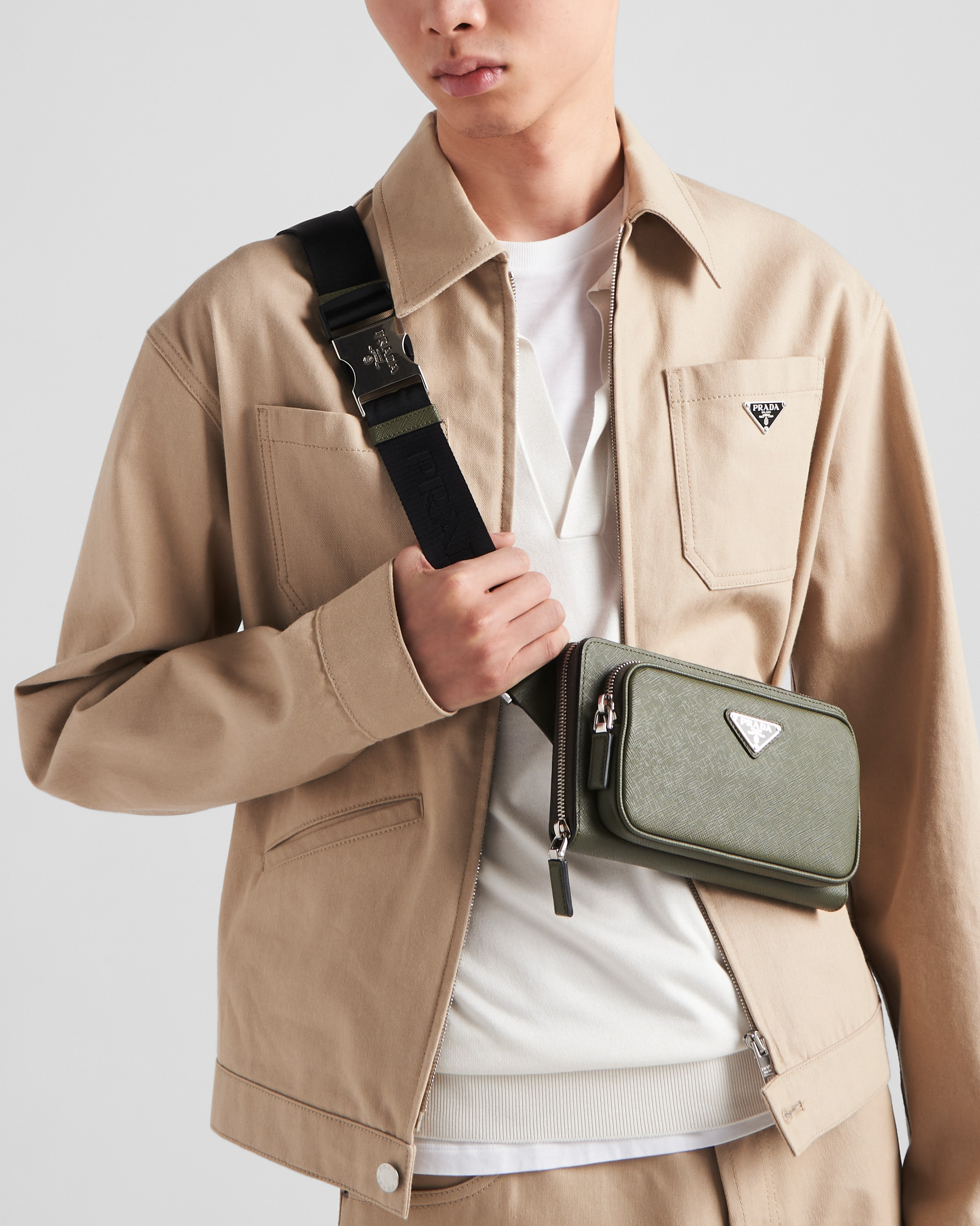 Saffiano leather belt bag - 7