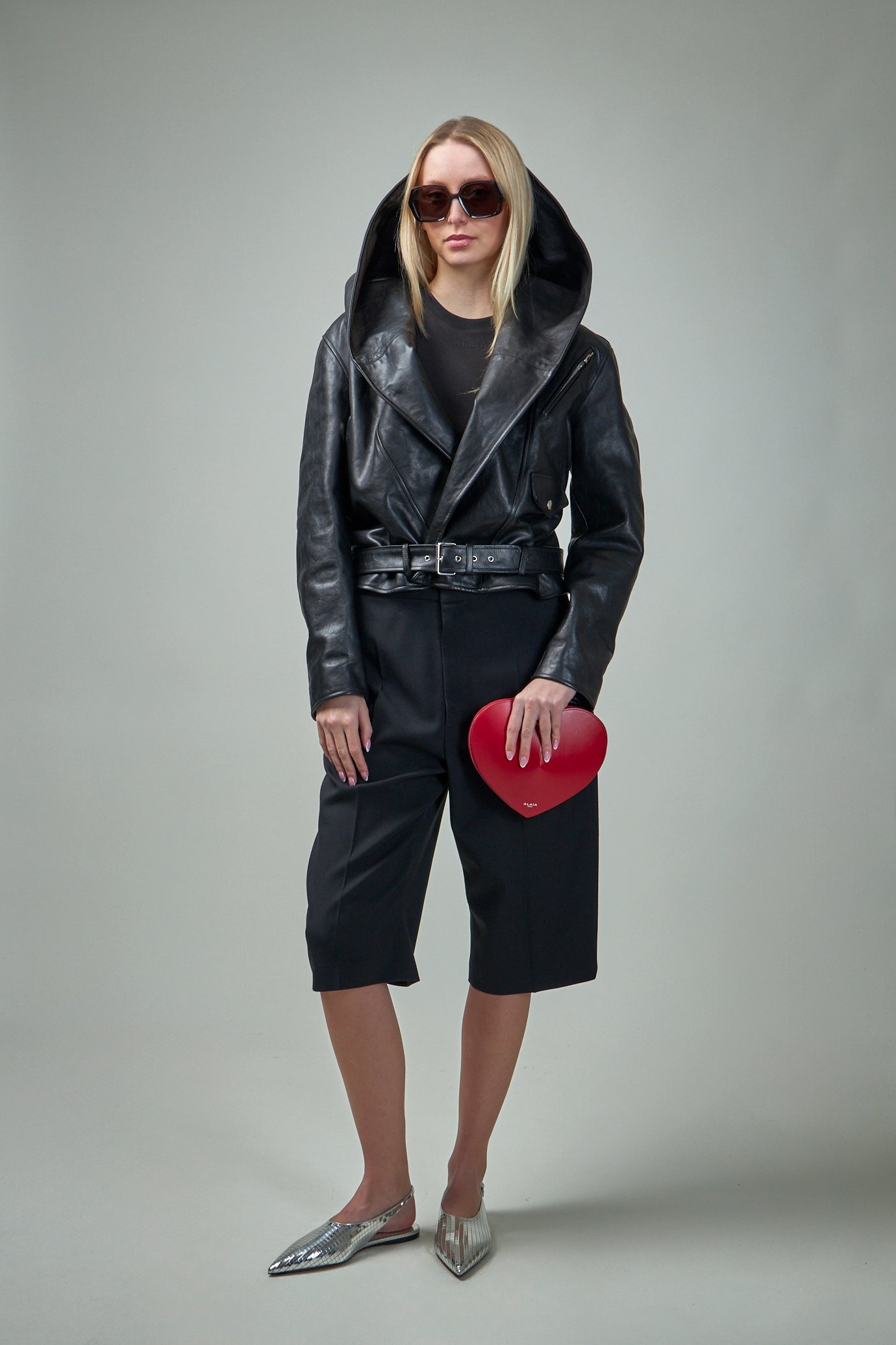 【ALAIA】クロップドレザーバイカージャケット Alaïa Hooded Biker | labelsfashion | REVERSIBLE