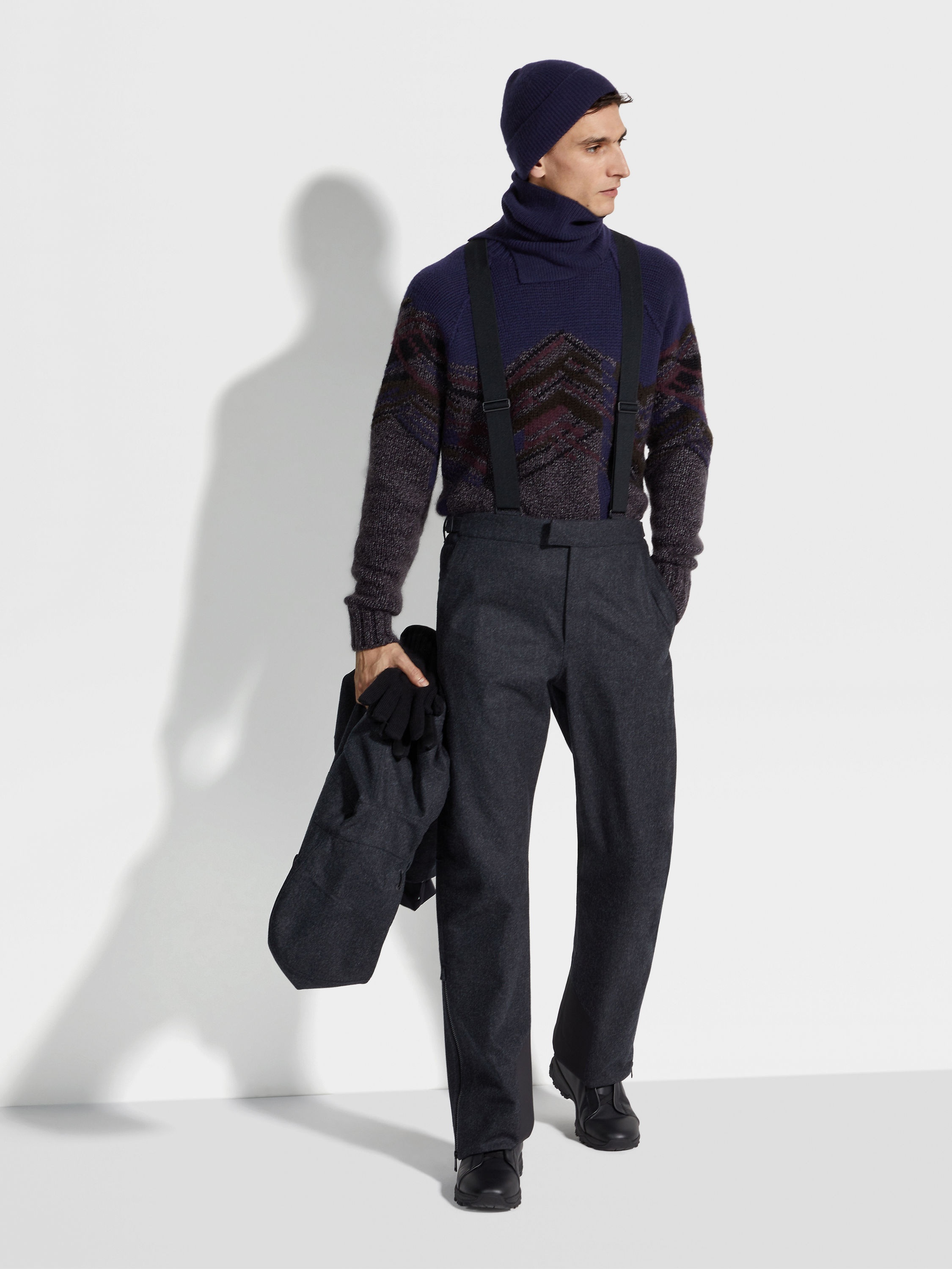 INK BLUE CASHMERE MOHAIR AND SILK TURTLENECK - 3