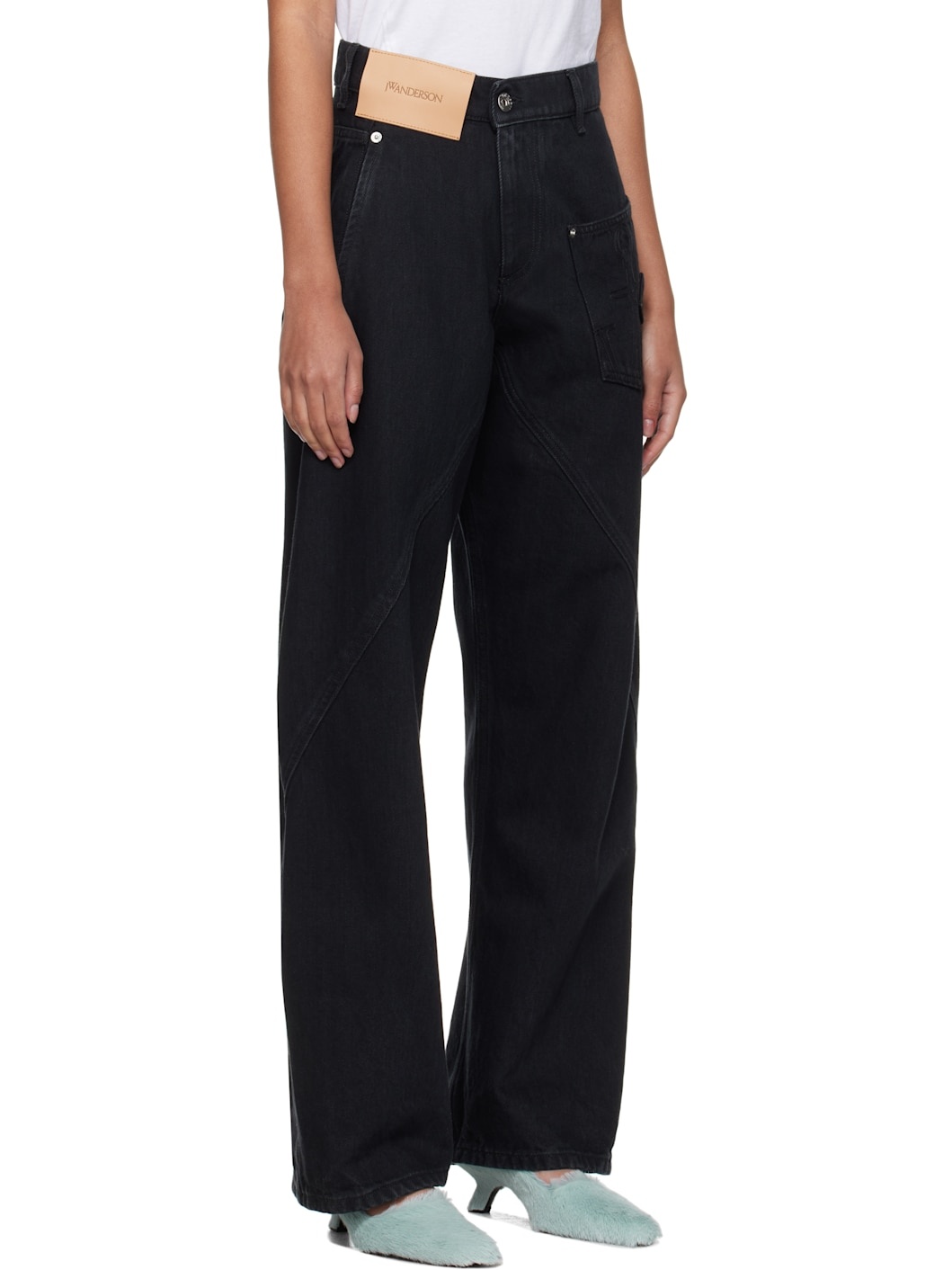 Black Twisted Workwear Jeans - 2